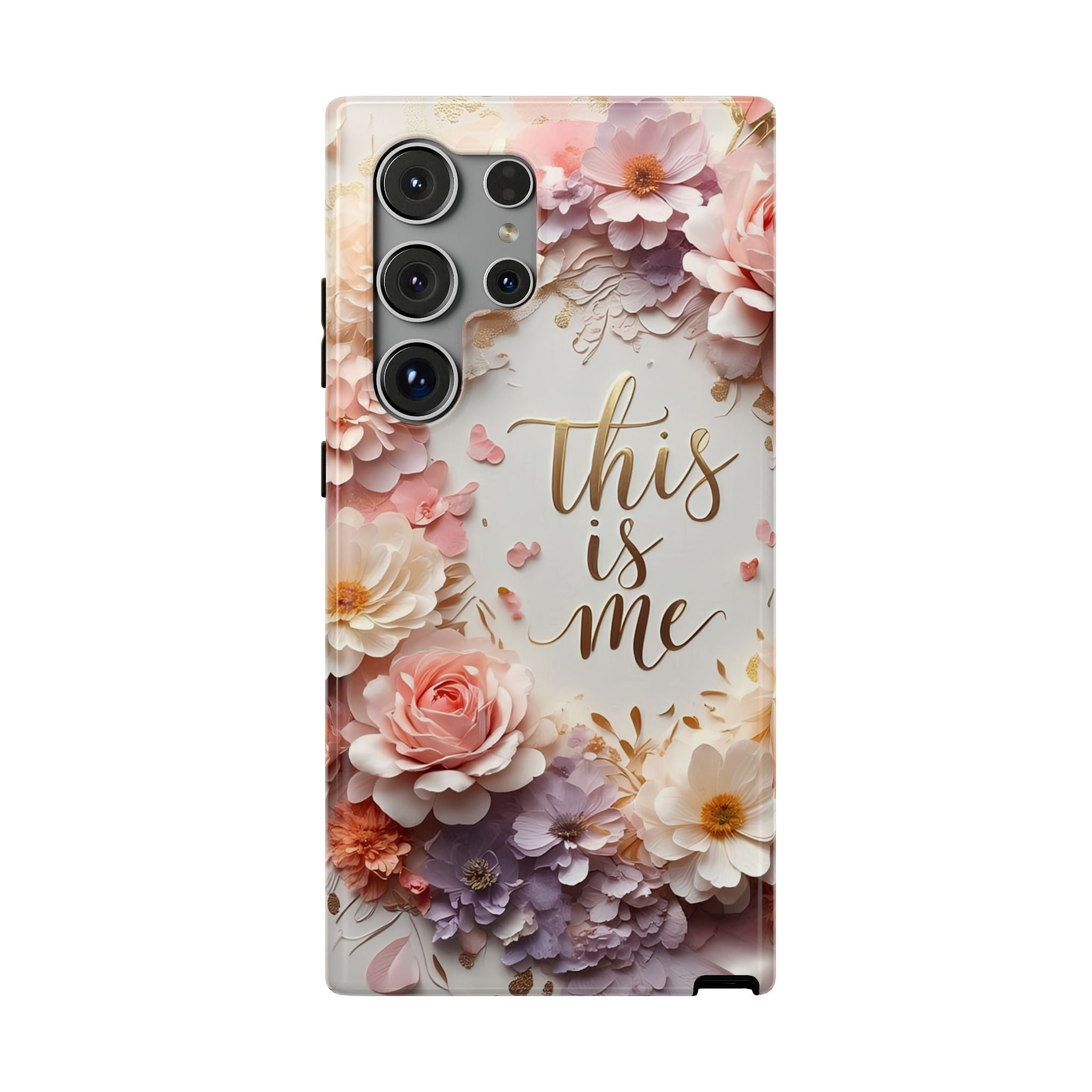 Floral "This Is Me" Phone Case — Impact-Resistant Floral Protective Cover
