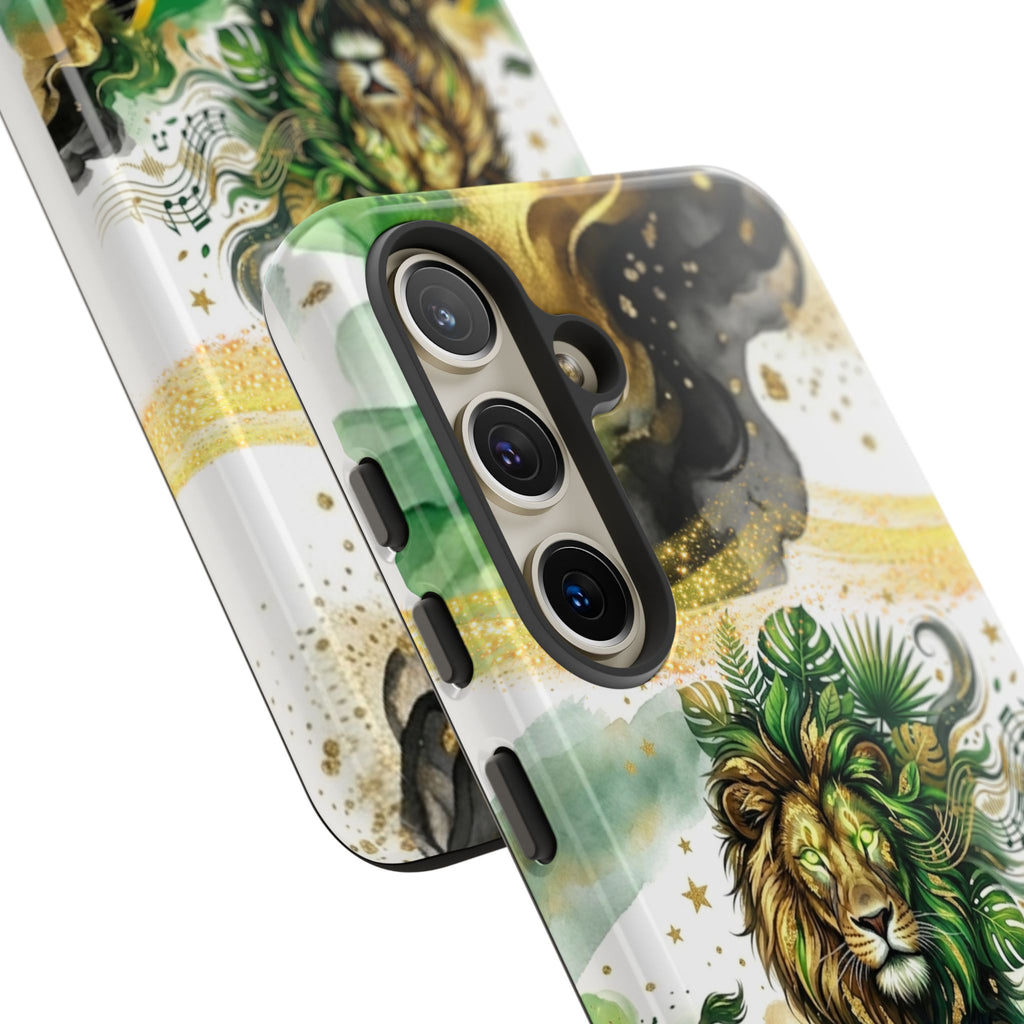 Reggae Lion Phone Case — Jamaican Flag Rasta Art Tough Phone Cover