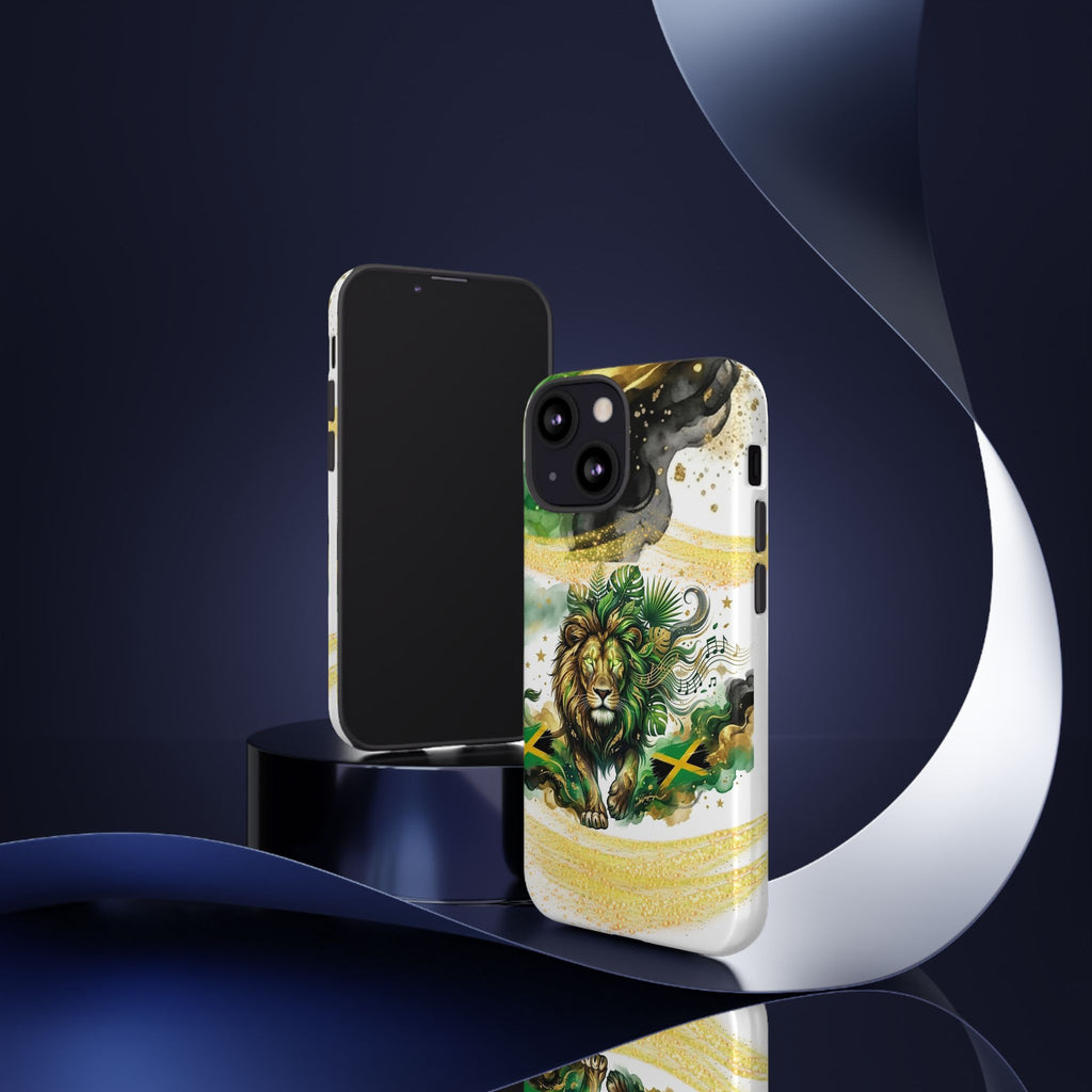 Reggae Lion Phone Case — Jamaican Flag Rasta Art Tough Phone Cover