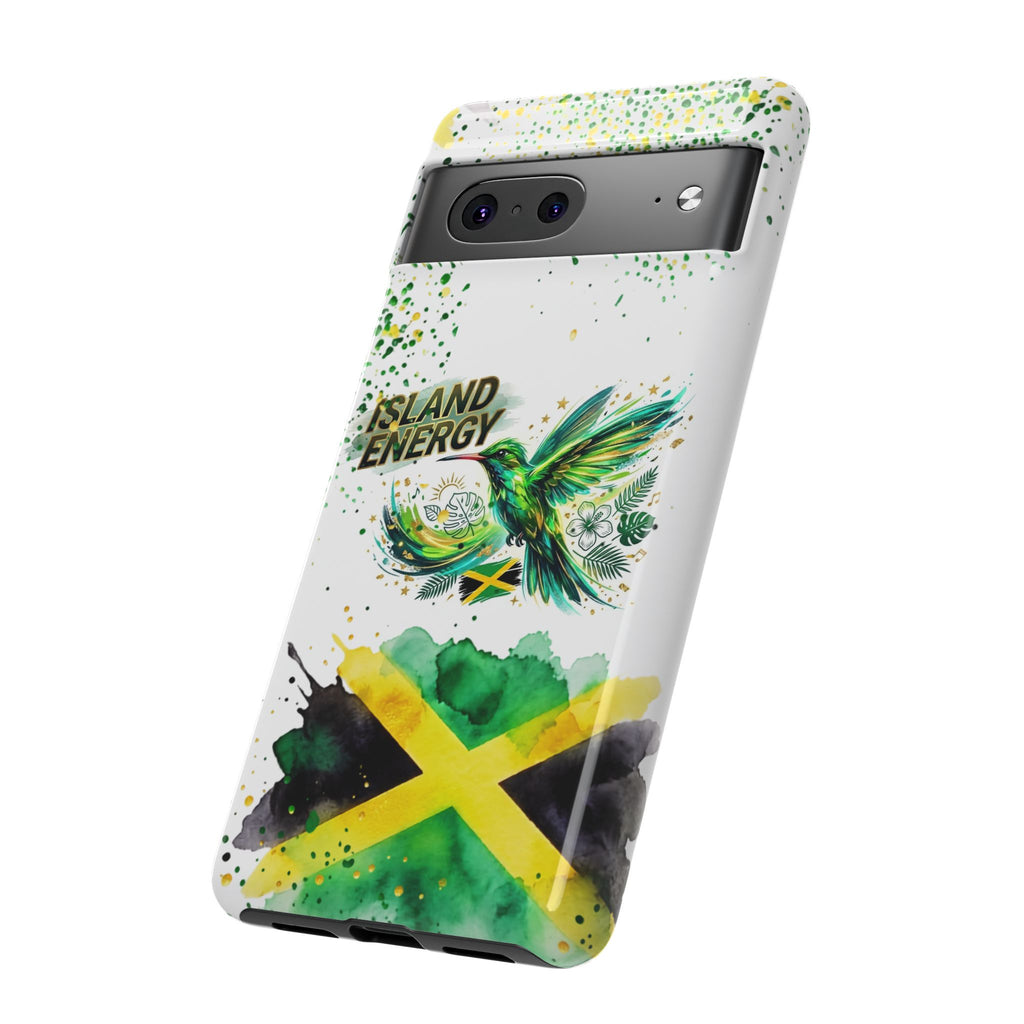 Island Energy Tough Phone Case — Colorful Hummingbird & Tropical Sunset Protective Cover