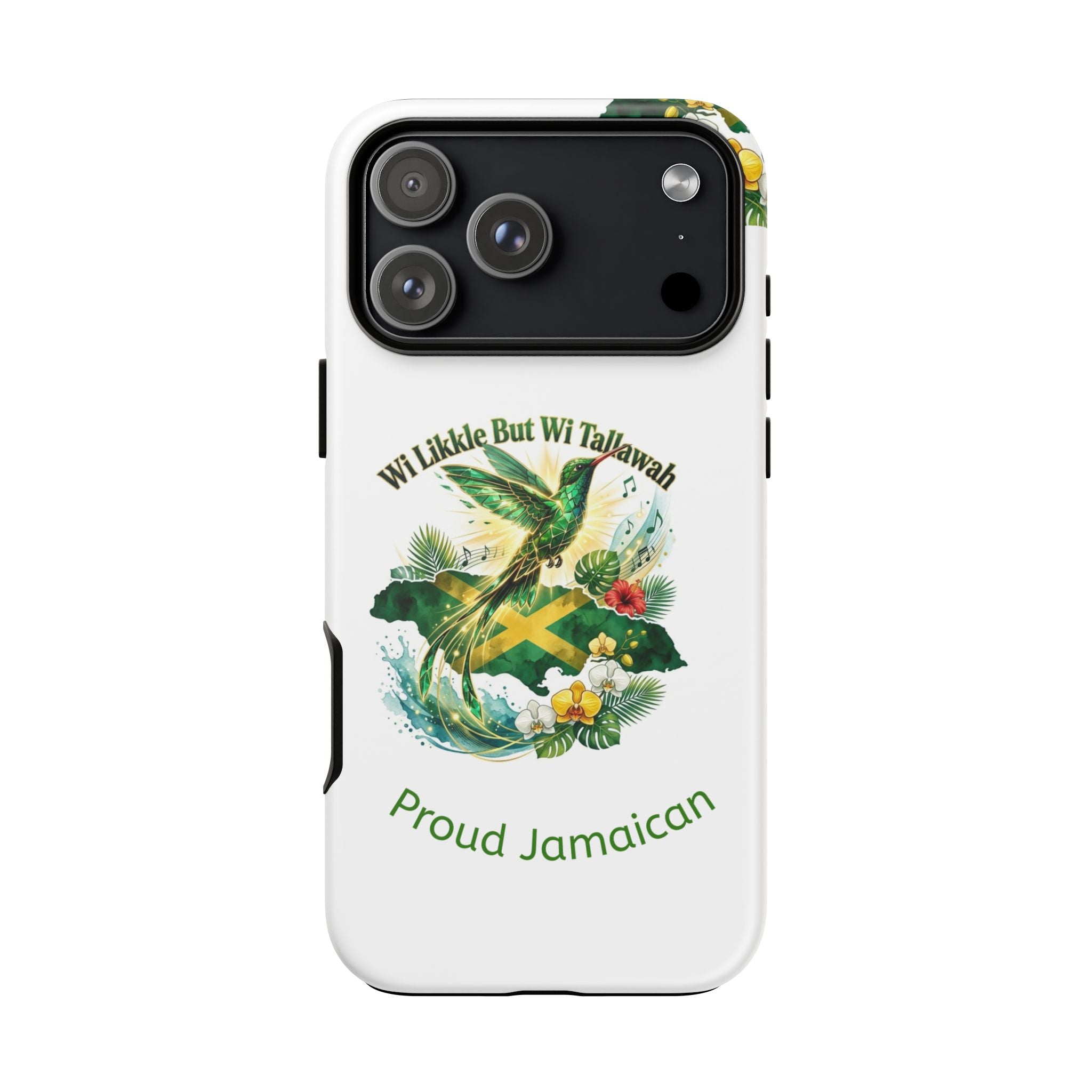 Jamaica Hummingbird Phone Case — “Wi Likkle But Wi Tallawah” Tropical Protective Cover