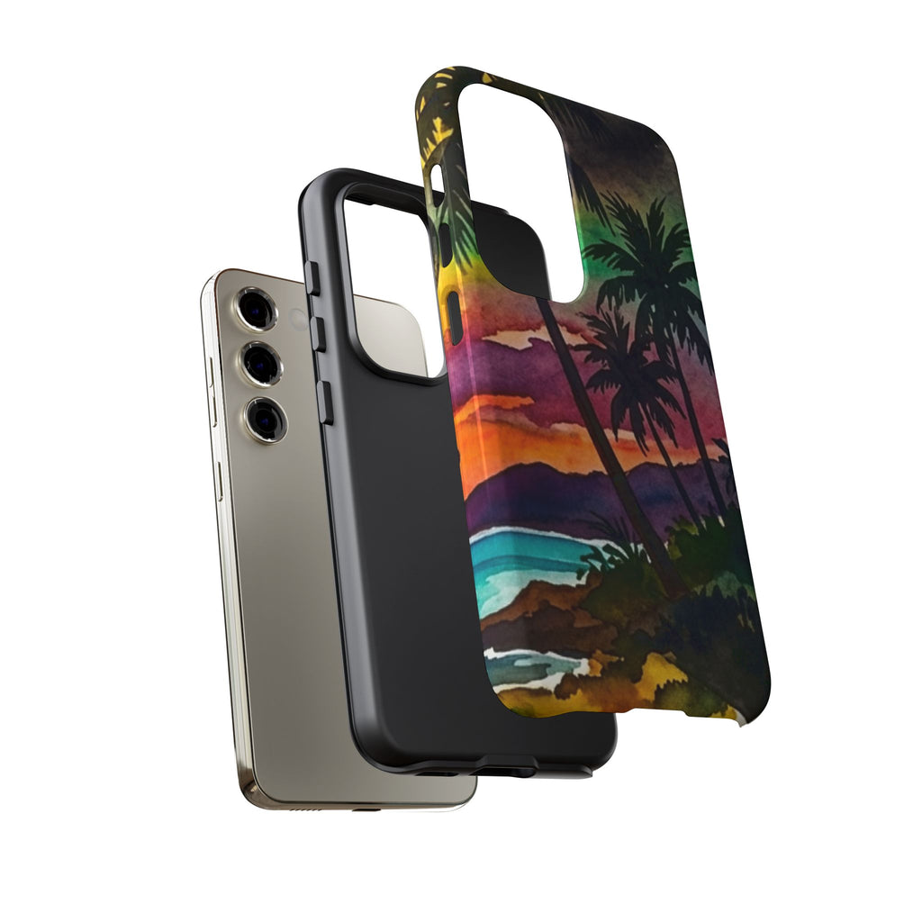 Tropical Sunset Phone Case – Palm Tree Beach Protective Cover