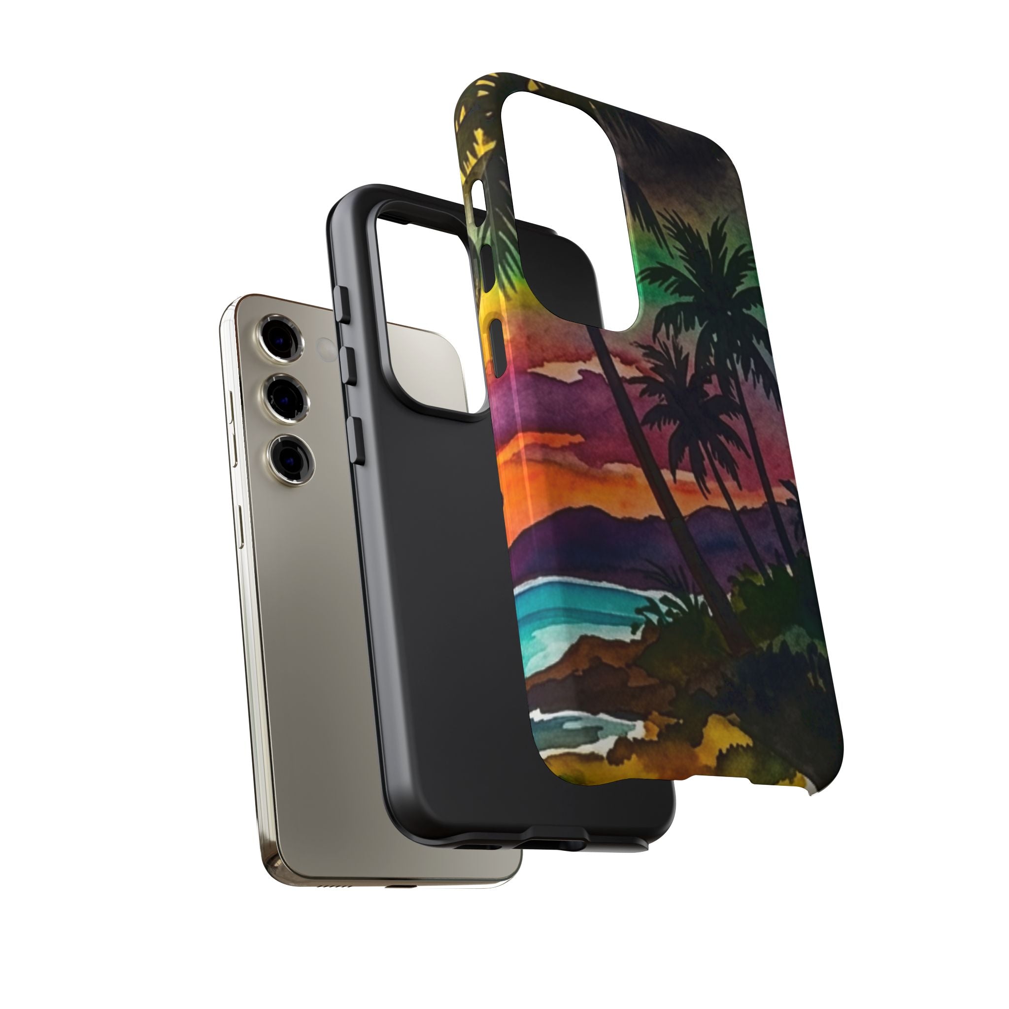 Tropical Sunset Phone Case – Palm Tree Beach Protective Cover