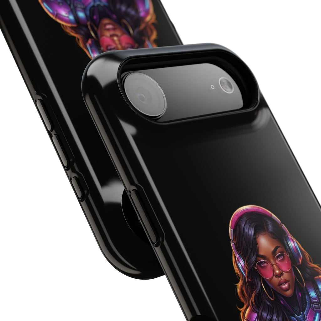 Gamer Girl Cyber Armor Phone Case — Impact‑Resistant Protective Cover
