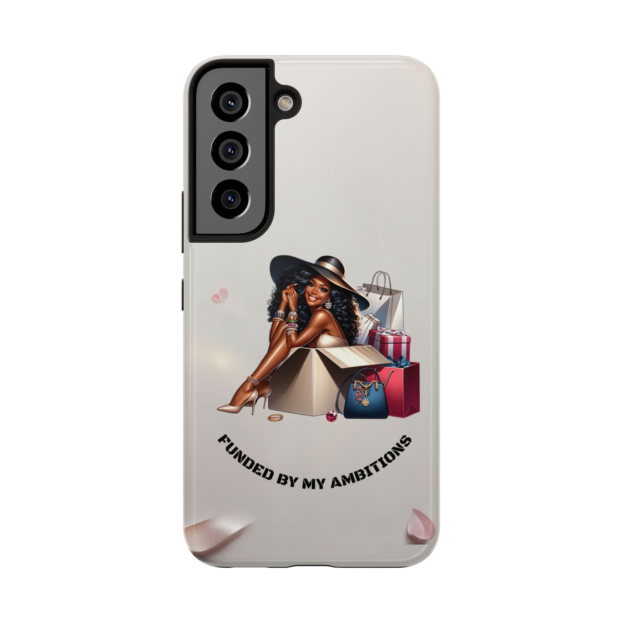 Chic Shopper Tough Phone Case — Stylish Black Woman with Shopping Bags