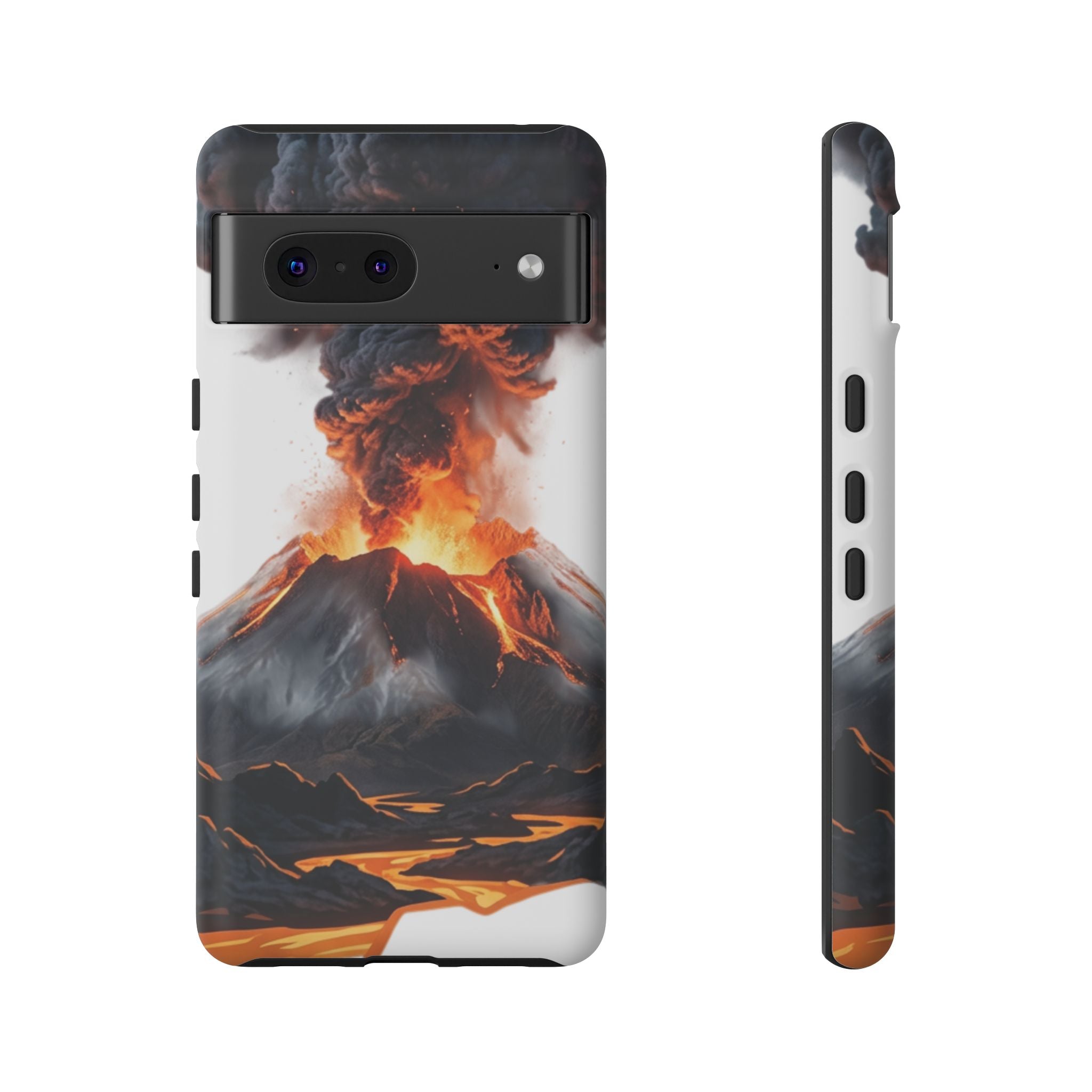 Volcano Eruption Tough Phone Case — Fiery Lava Protective Cover
