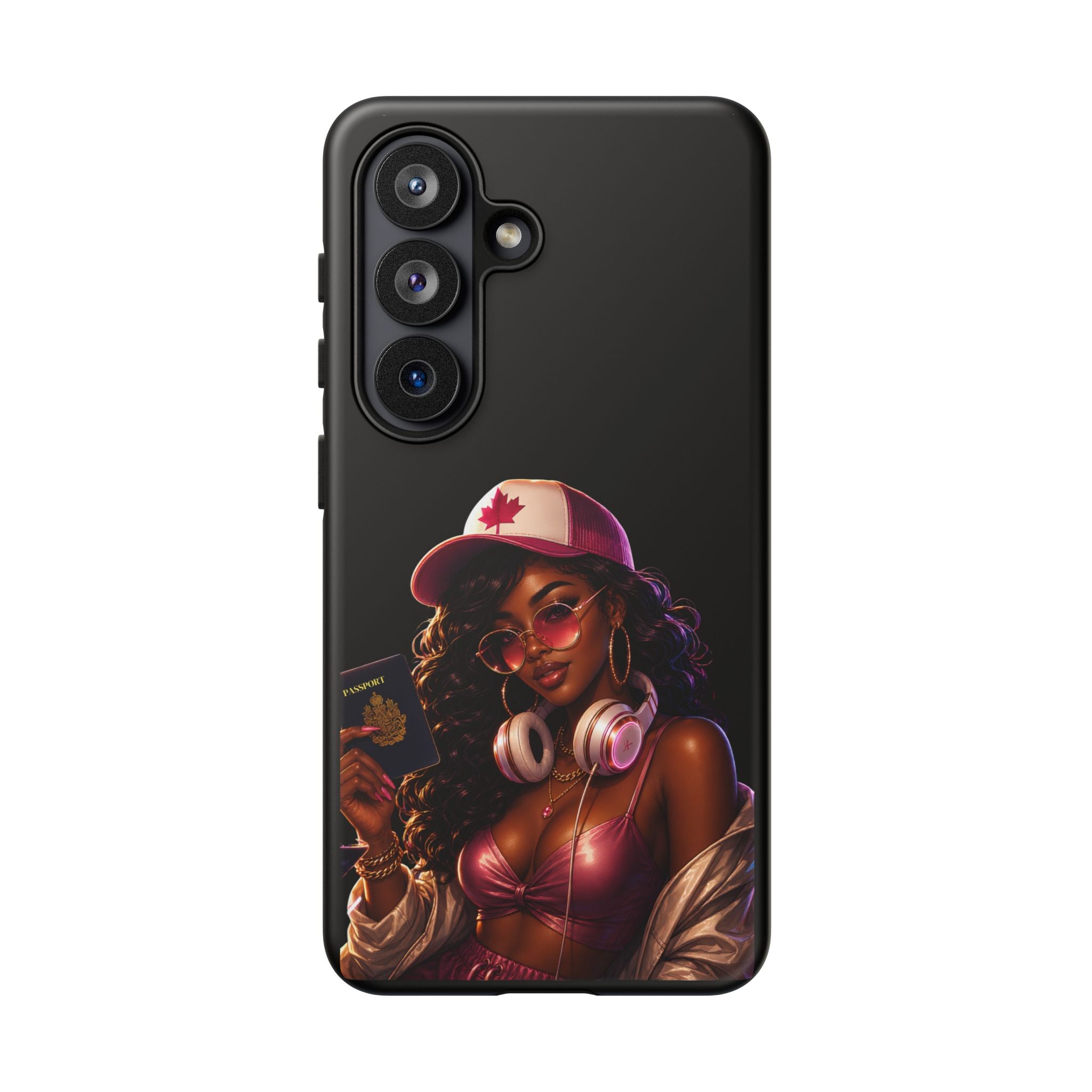 Phone Case — Stylish Urban Woman Design with Maple Cap