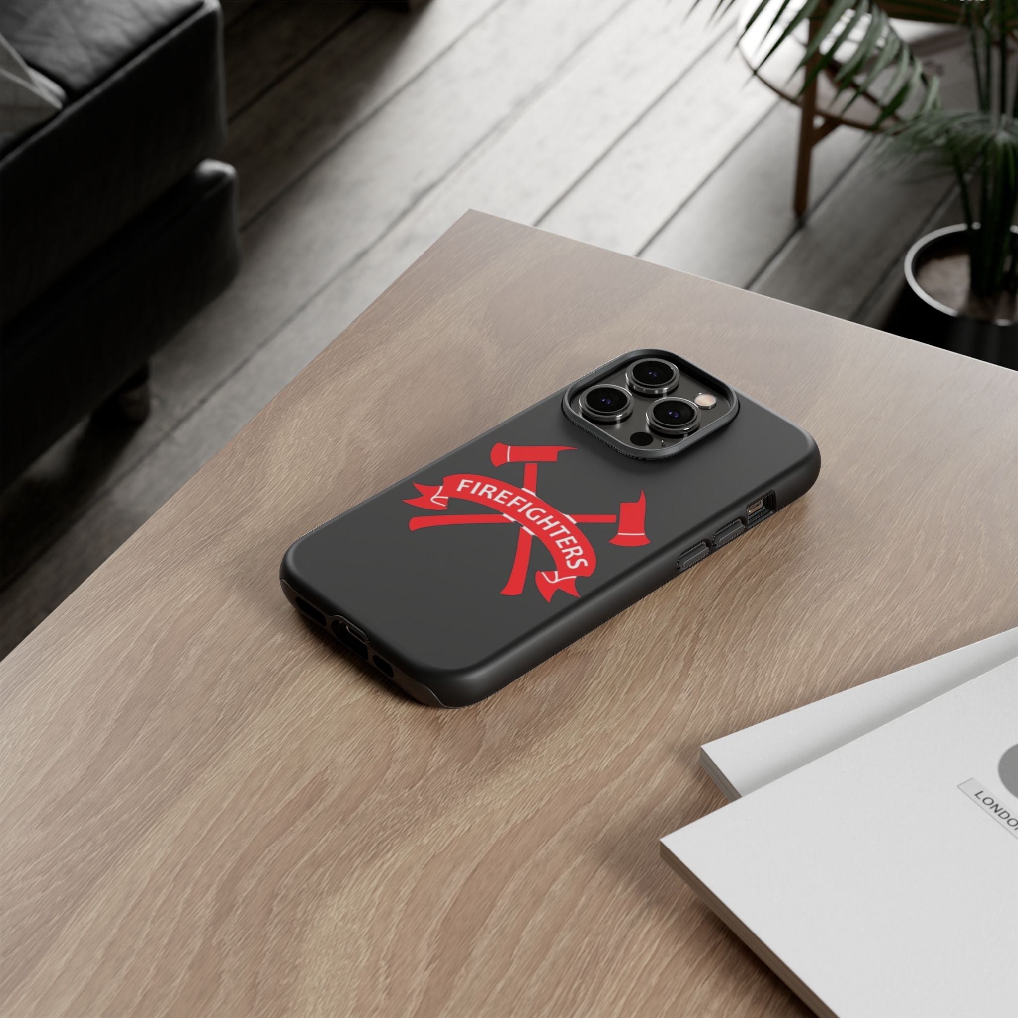 Firefighters Tough Phone Case — Red Crossed Axes Design