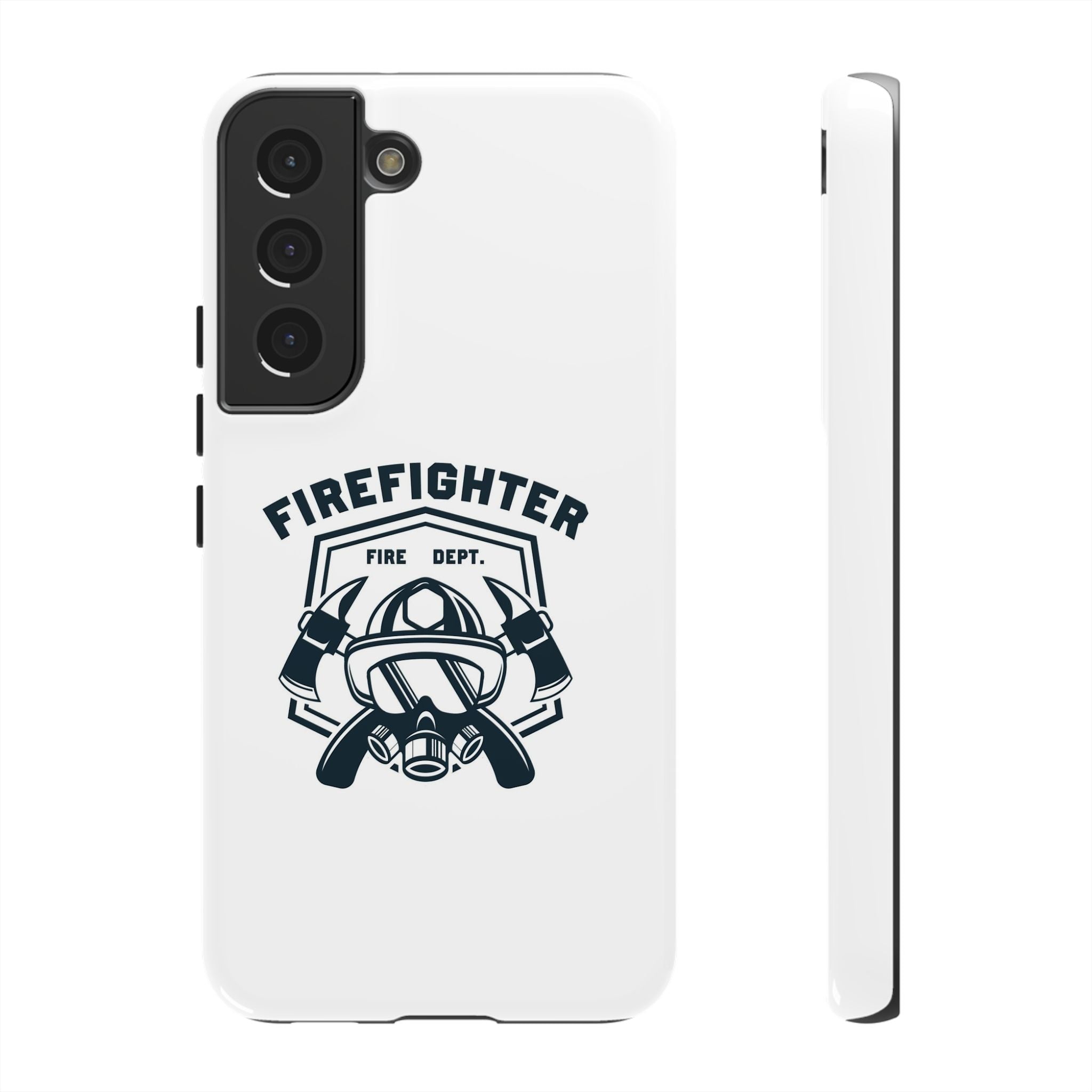 Firefighter Tough Phone Case — Fire Dept Helmet & Axes Protective Cover
