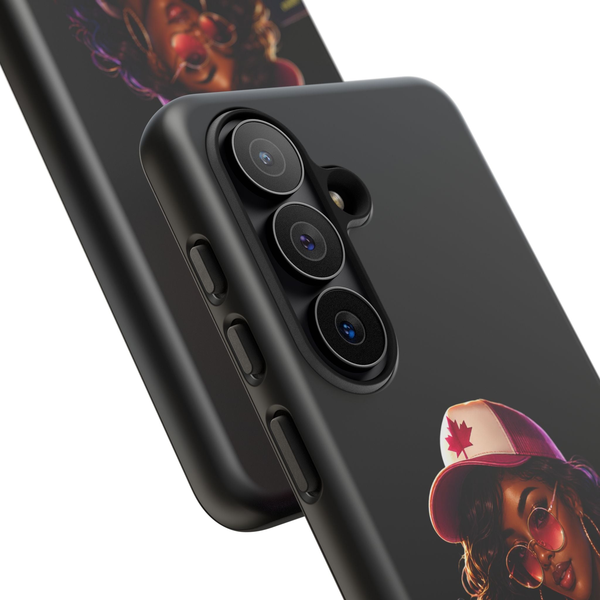 Phone Case — Stylish Urban Woman Design with Maple Cap