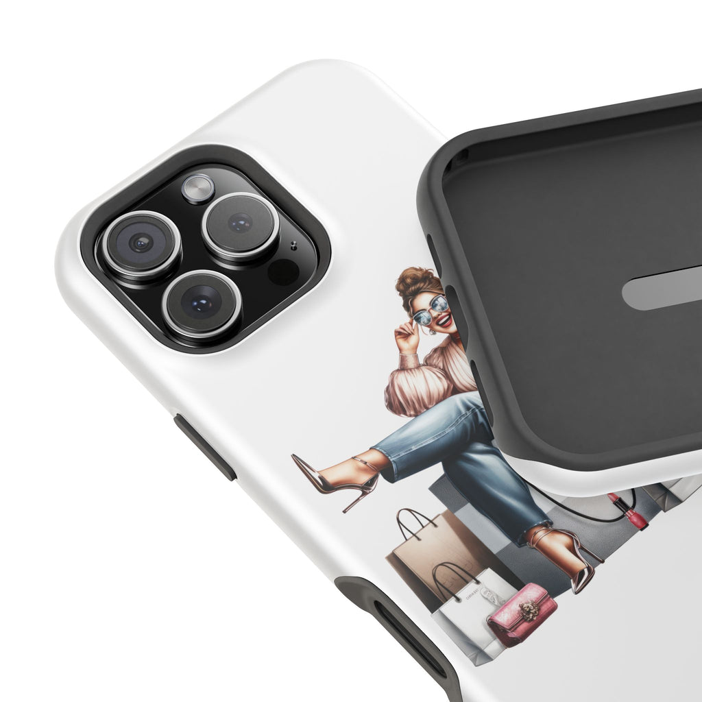 Magnetic Impact-Resistant Case — Luxury Shopper Goddess on Clouds Phone Cover