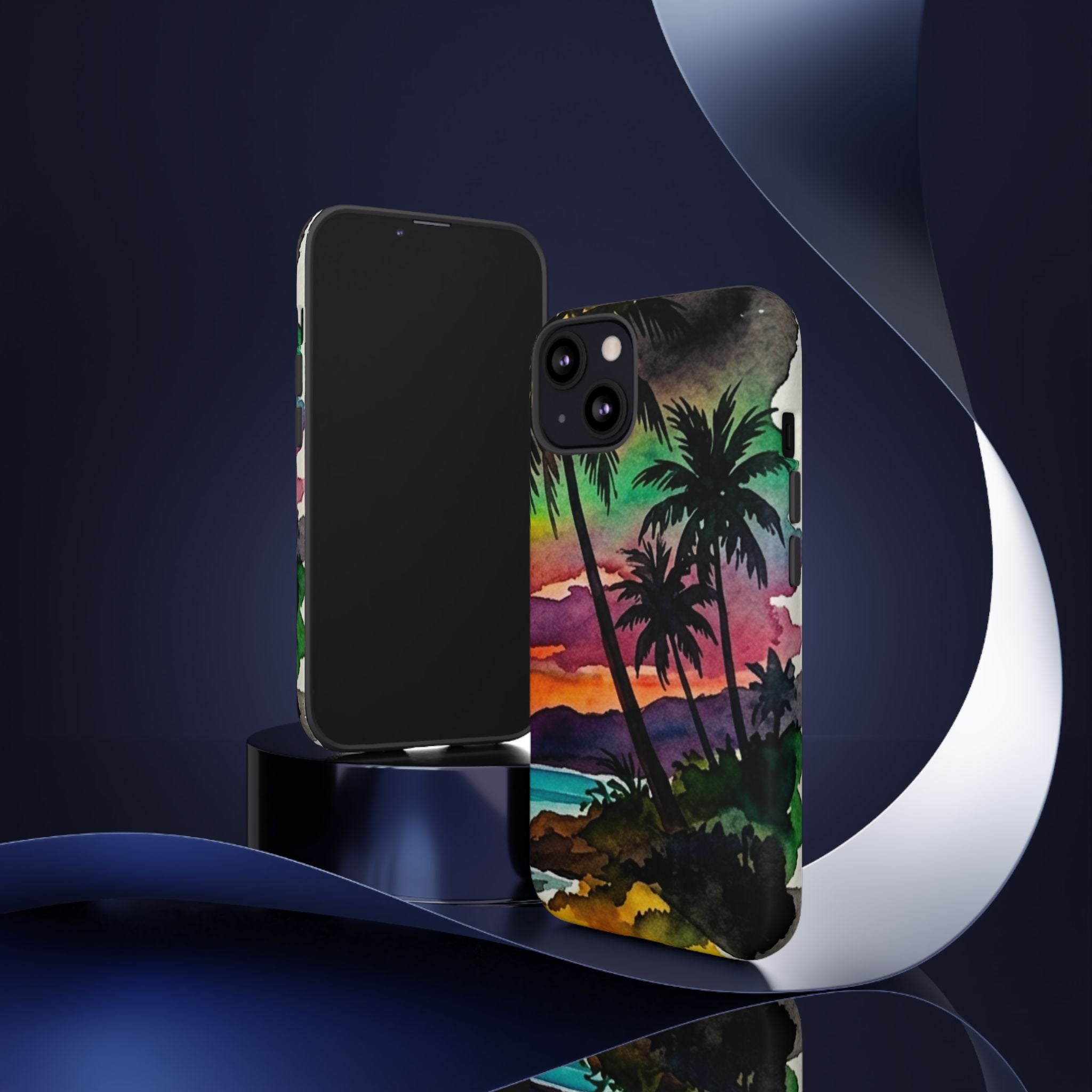 Tropical Sunset Phone Case – Palm Tree Beach Protective Cover
