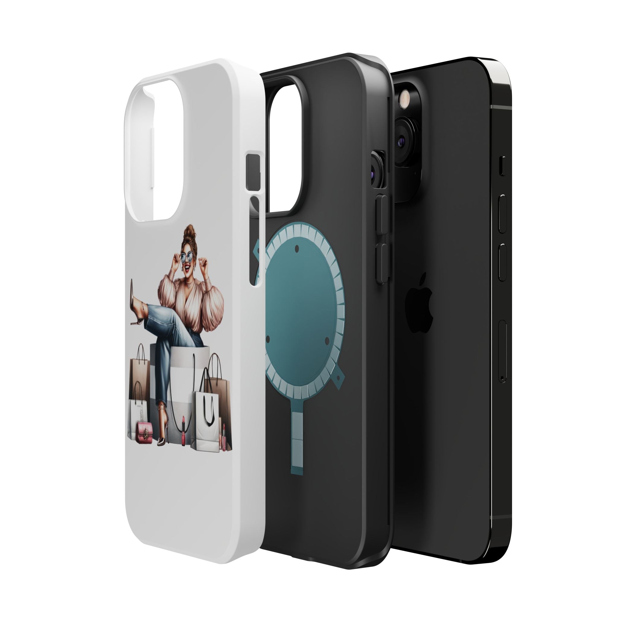 Magnetic Impact-Resistant Case — Luxury Shopper Goddess on Clouds Phone Cover