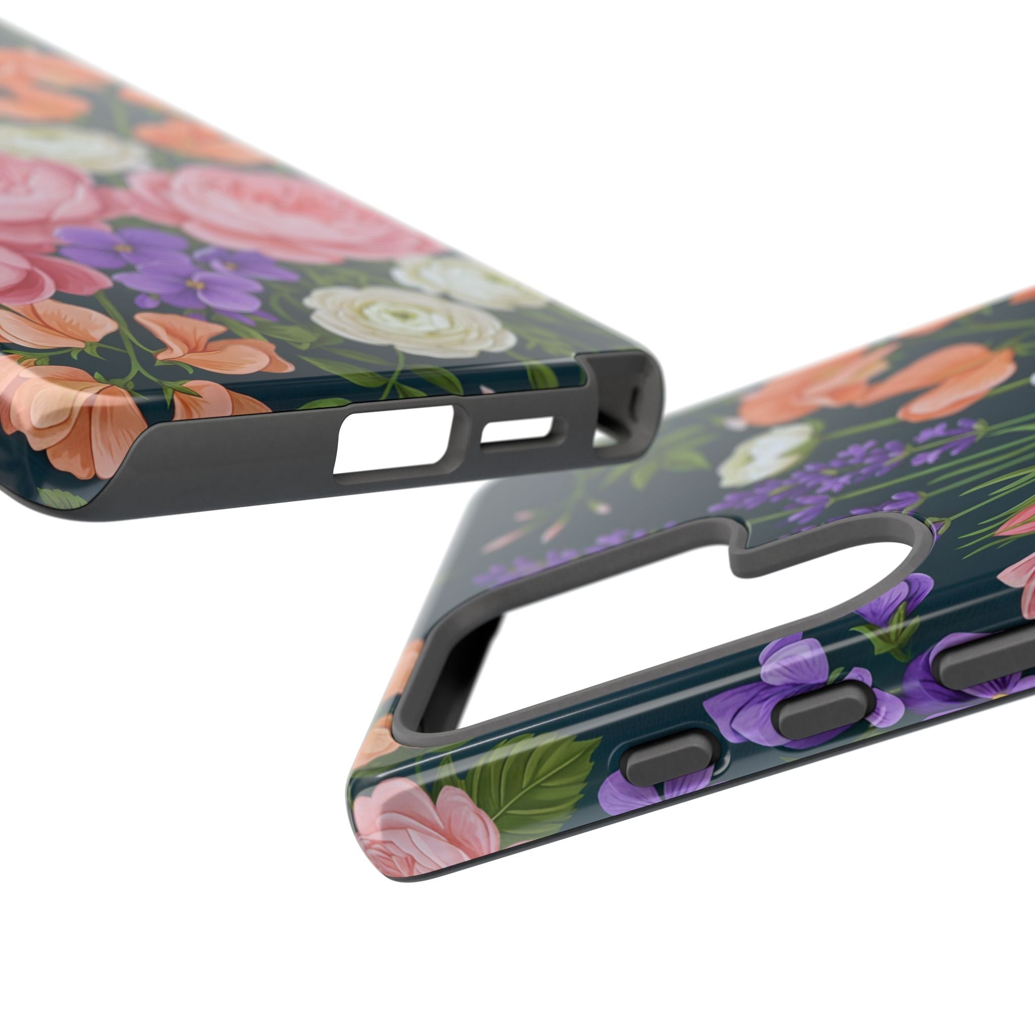 Floral Bouquet Phone Case — Vintage Roses & Lavender Protective Cover