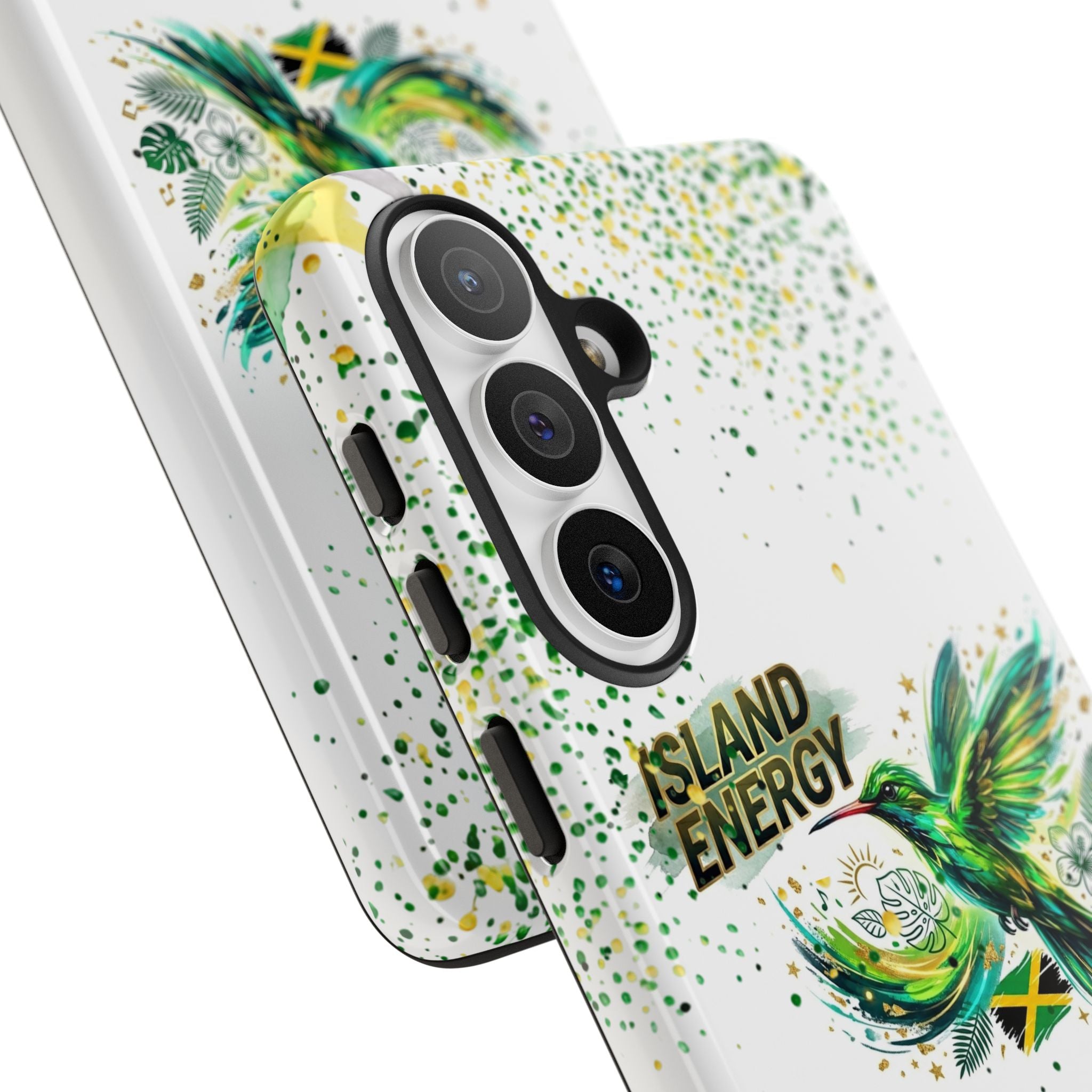 Island Energy Tough Phone Case — Colorful Hummingbird & Tropical Sunset Protective Cover