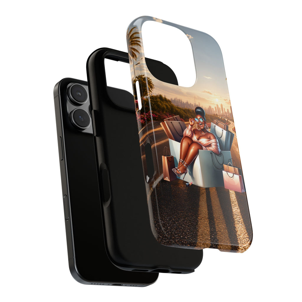Phone Case — Chic Shopper Illustration on Cloud Background