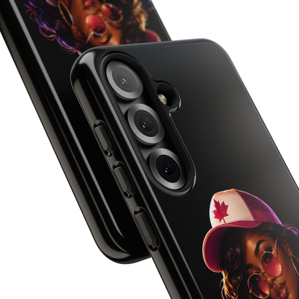 Phone Case - Cool Urban Woman with Headphones & Maple Hat