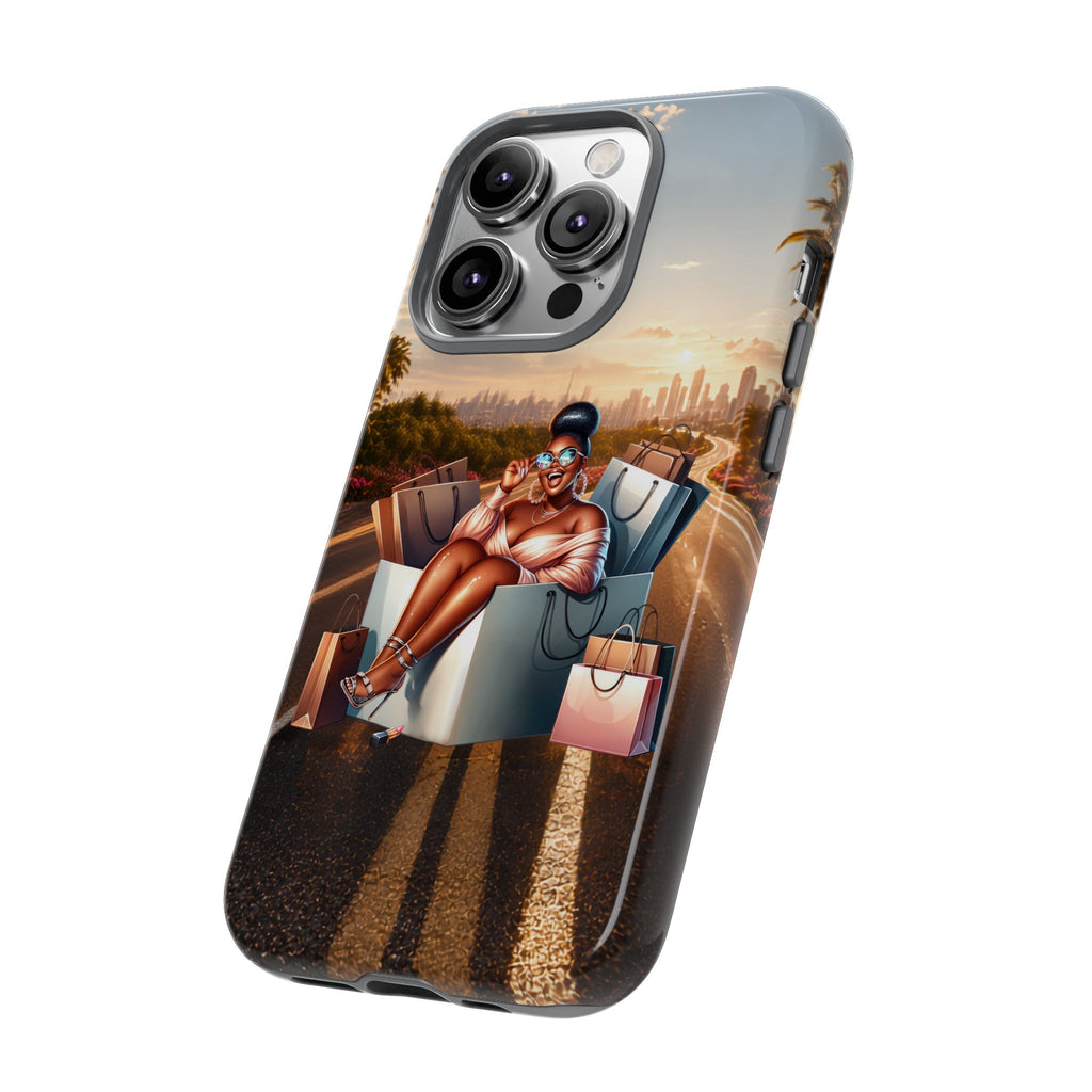 Phone Case — Chic Shopper Illustration on Cloud Background