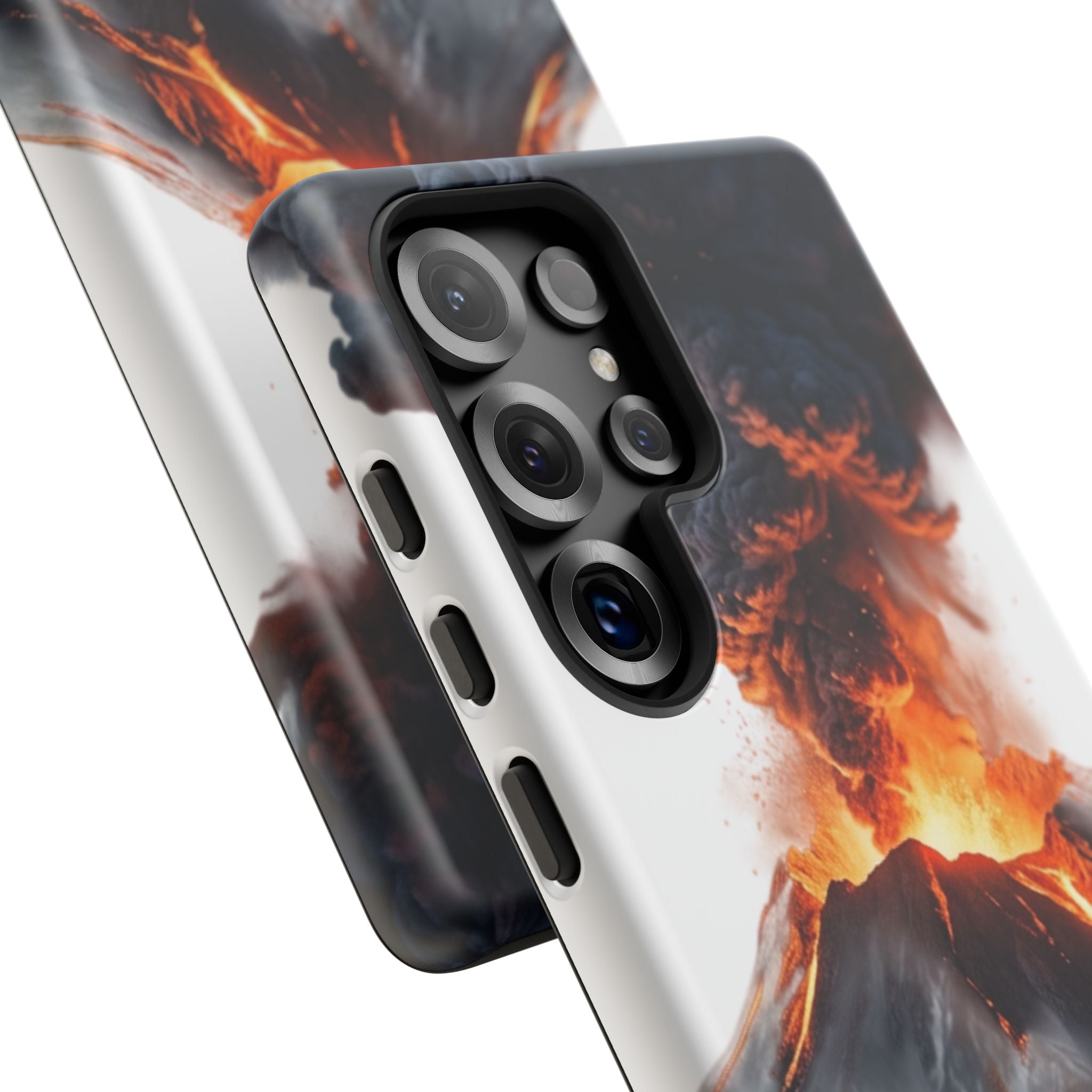Volcano Eruption Tough Phone Case — Fiery Lava Protective Cover