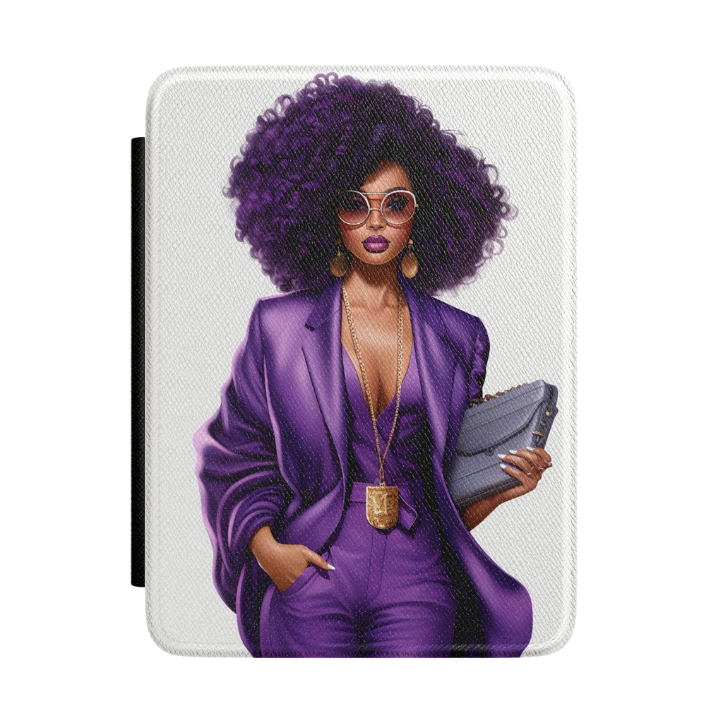 Kindle Case — Bold Afro Businesswoman in Purple | Protective E-Reader Sleeve