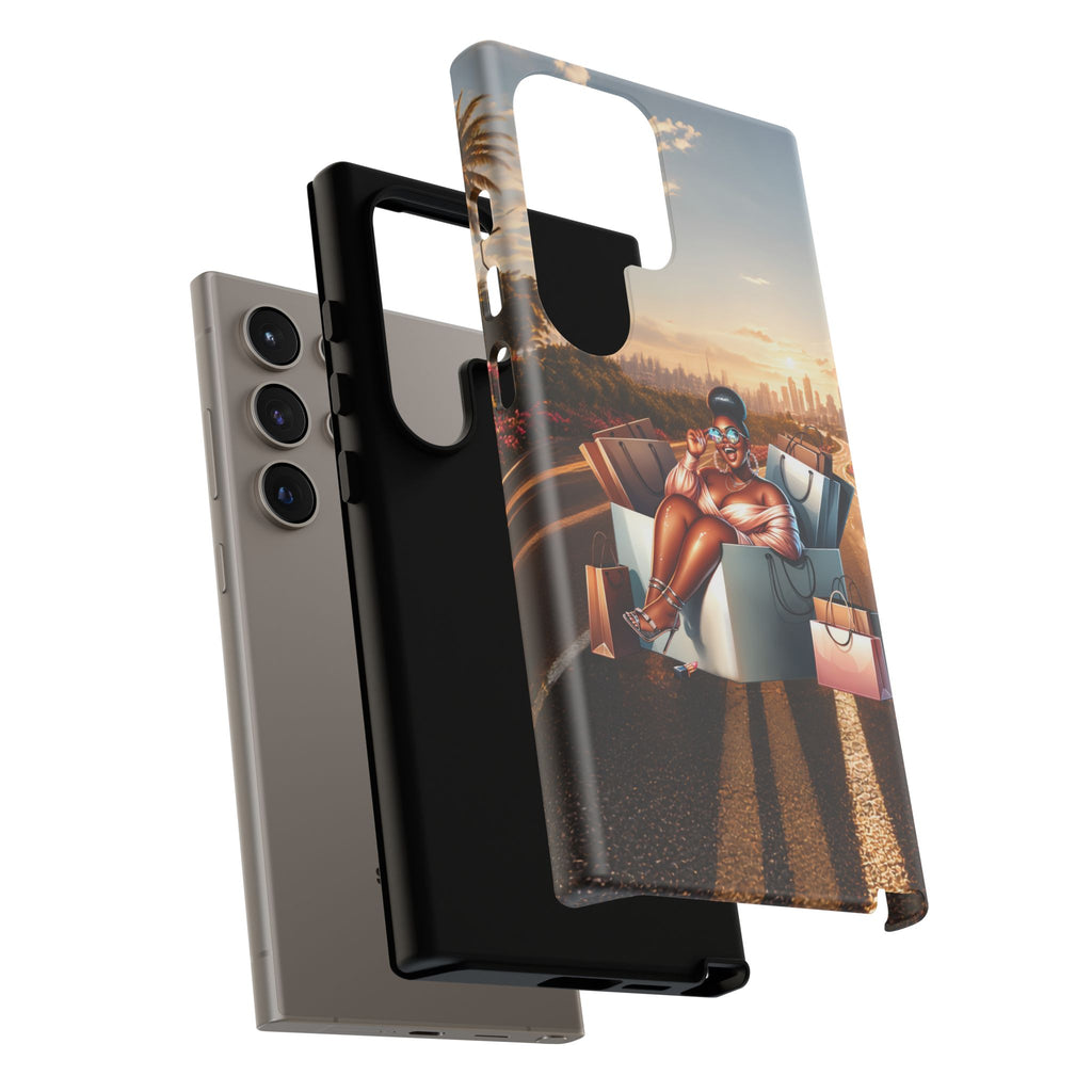 Phone Case — Chic Shopper Illustration on Cloud Background