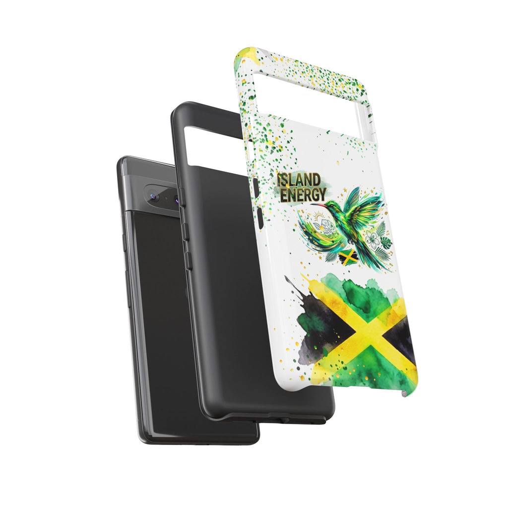 Island Energy Tough Phone Case — Colorful Hummingbird & Tropical Sunset Protective Cover