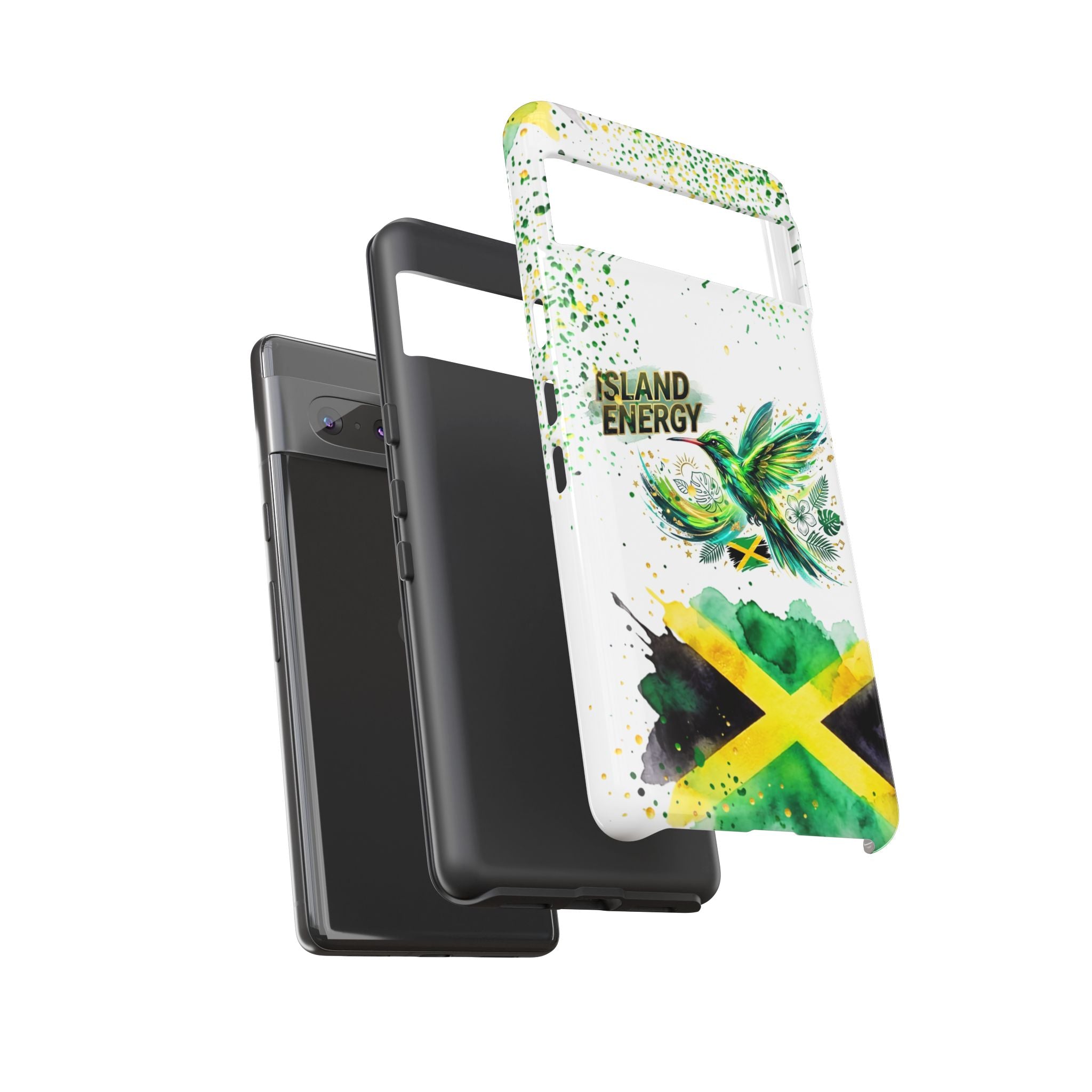 Island Energy Tough Phone Case — Colorful Hummingbird & Tropical Sunset Protective Cover