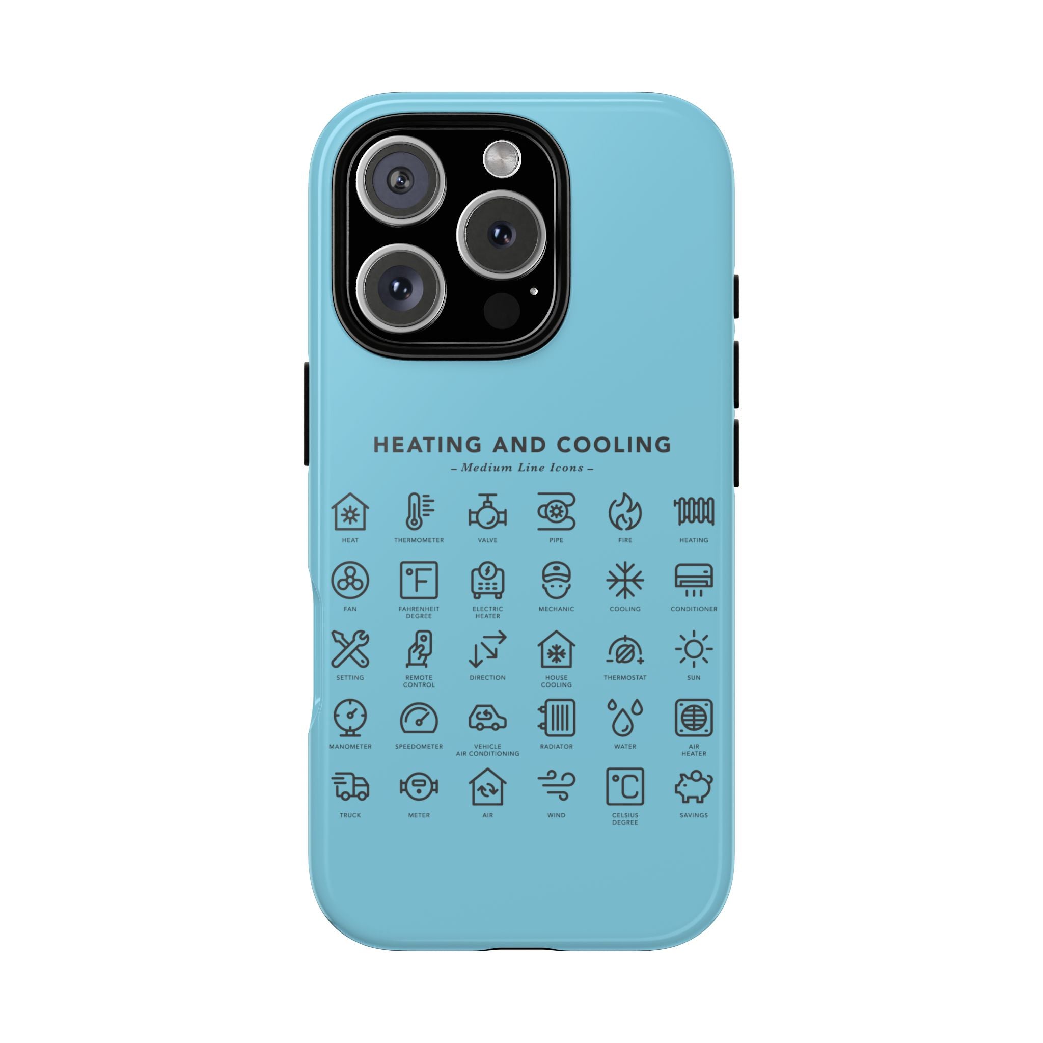 Heating and Cooling Icons Phone Case – HVAC Technician Protective Phone Cover