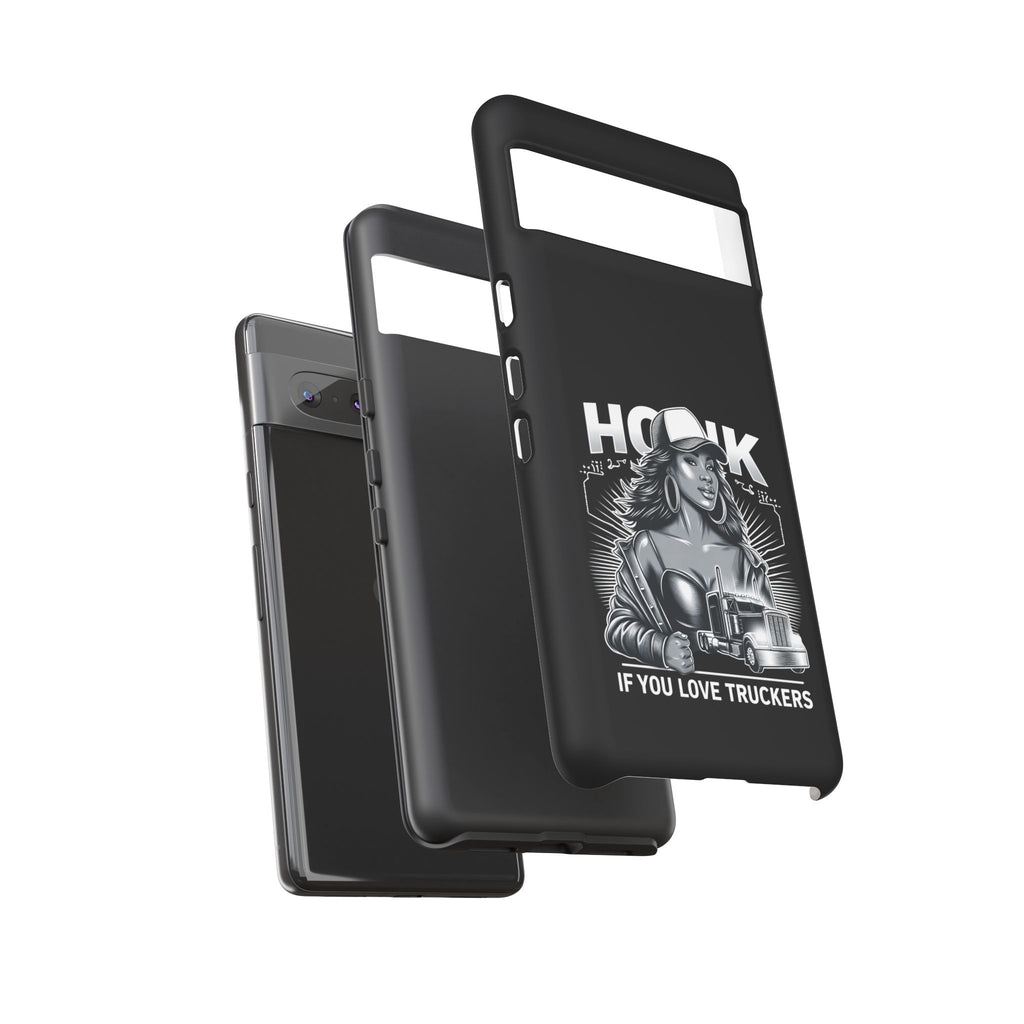 Phone Case — 'Honk' Trucker Girl Retro Semi Truck Protective Case
