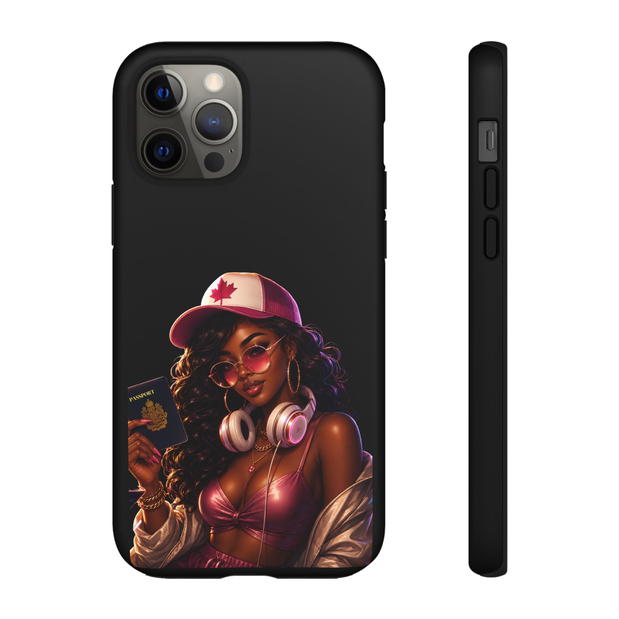 Phone Case — Stylish Urban Woman Design with Maple Cap