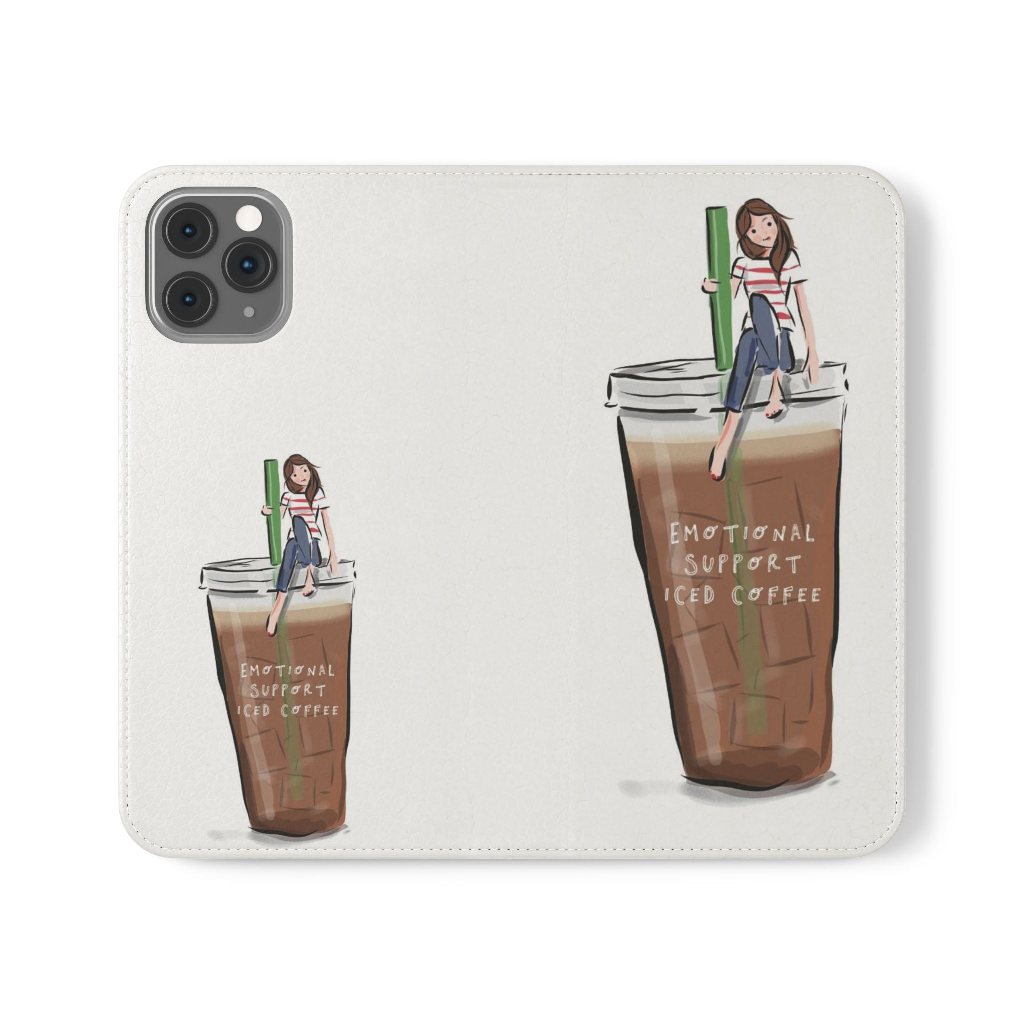 Flip Case — "Emotional Support Iced Coffee" Phone Wallet Case