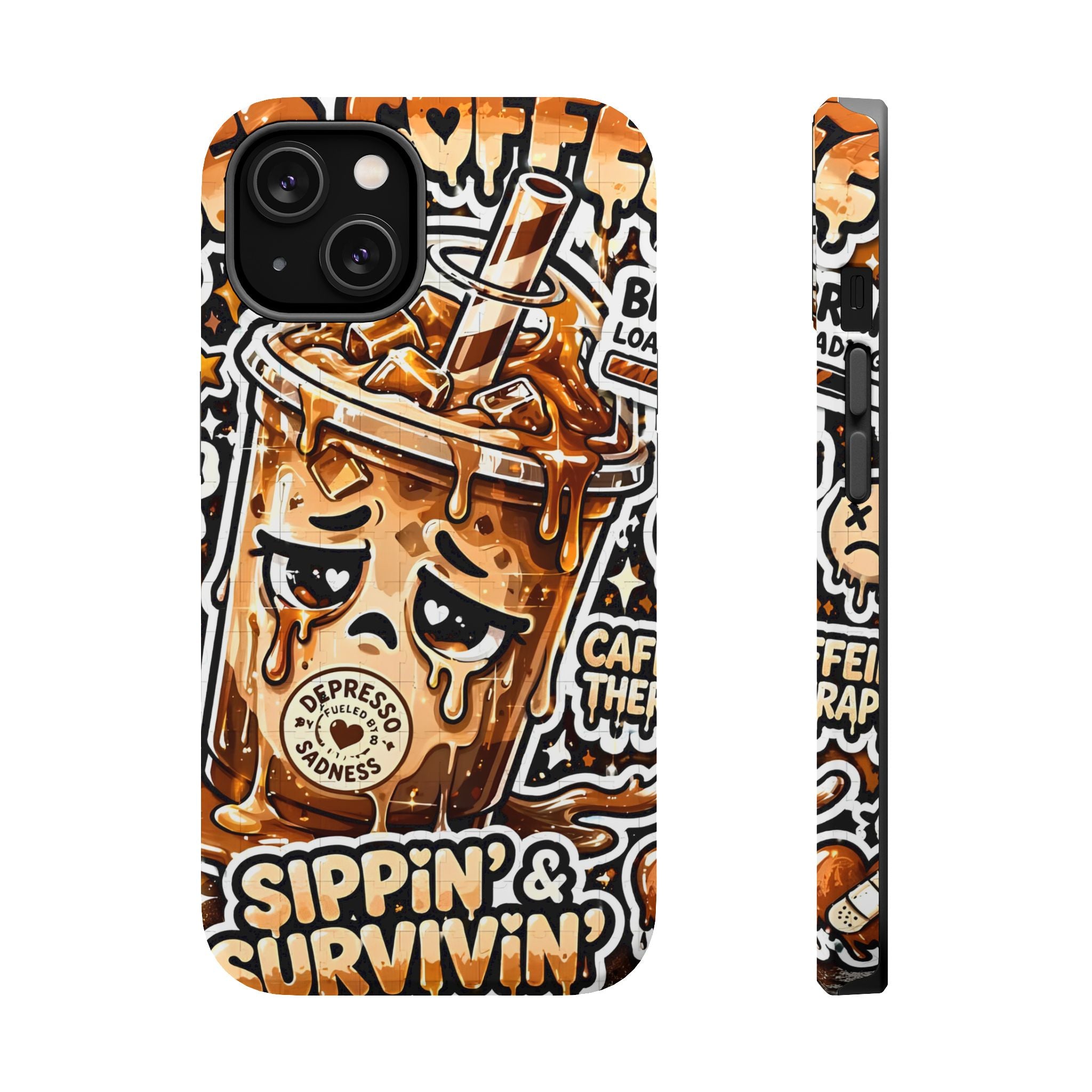 Iced Coffee Phone Case — “Sippin' & Survivin'” Magnetic Impact-Resistant Case
