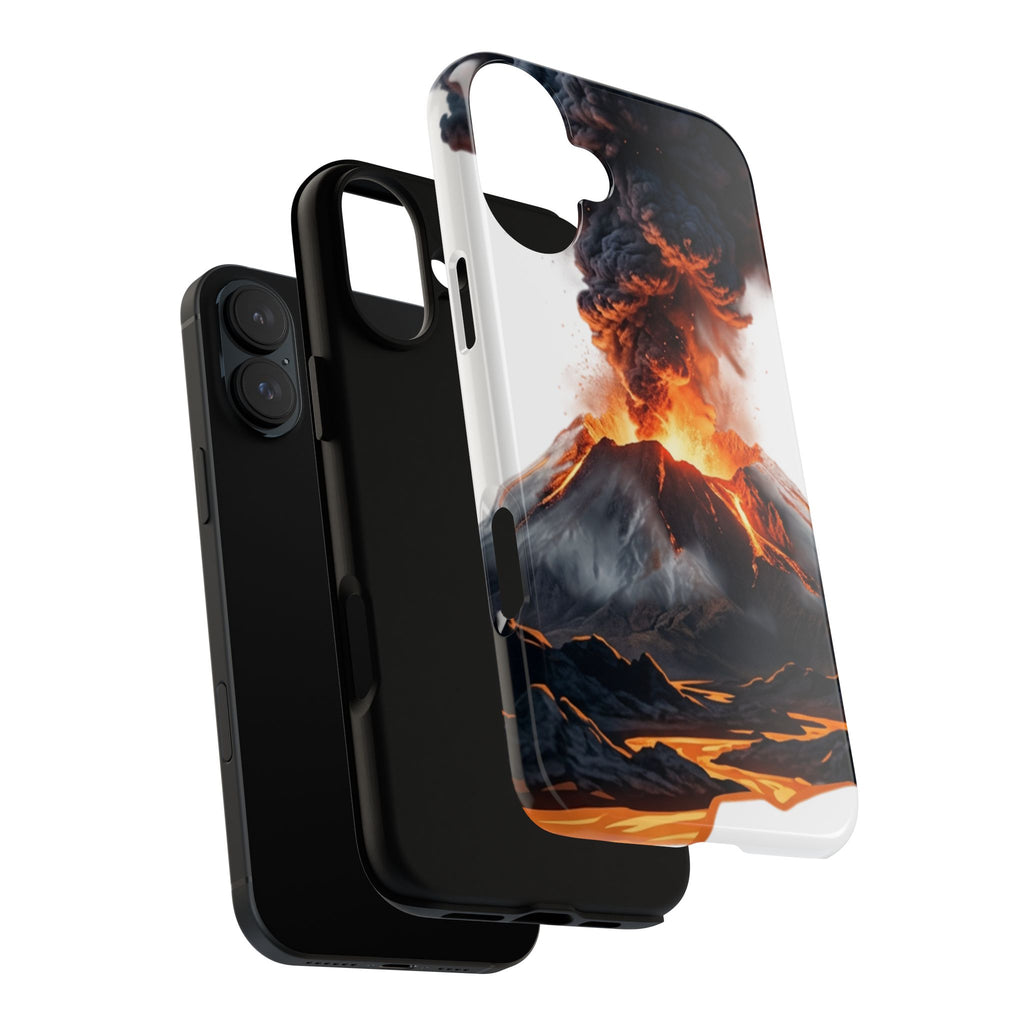 Volcano Eruption Tough Phone Case — Fiery Lava Protective Cover