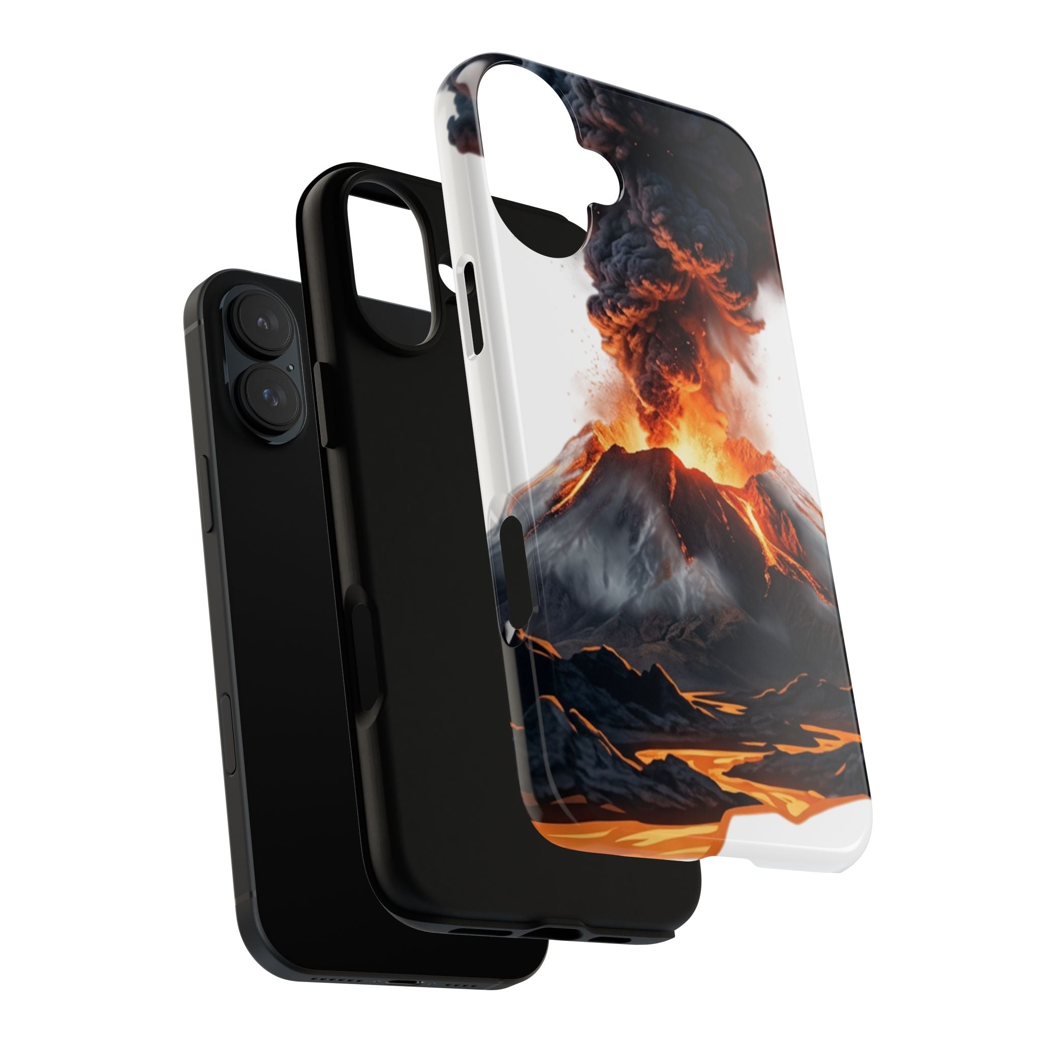 Volcano Eruption Tough Phone Case — Fiery Lava Protective Cover