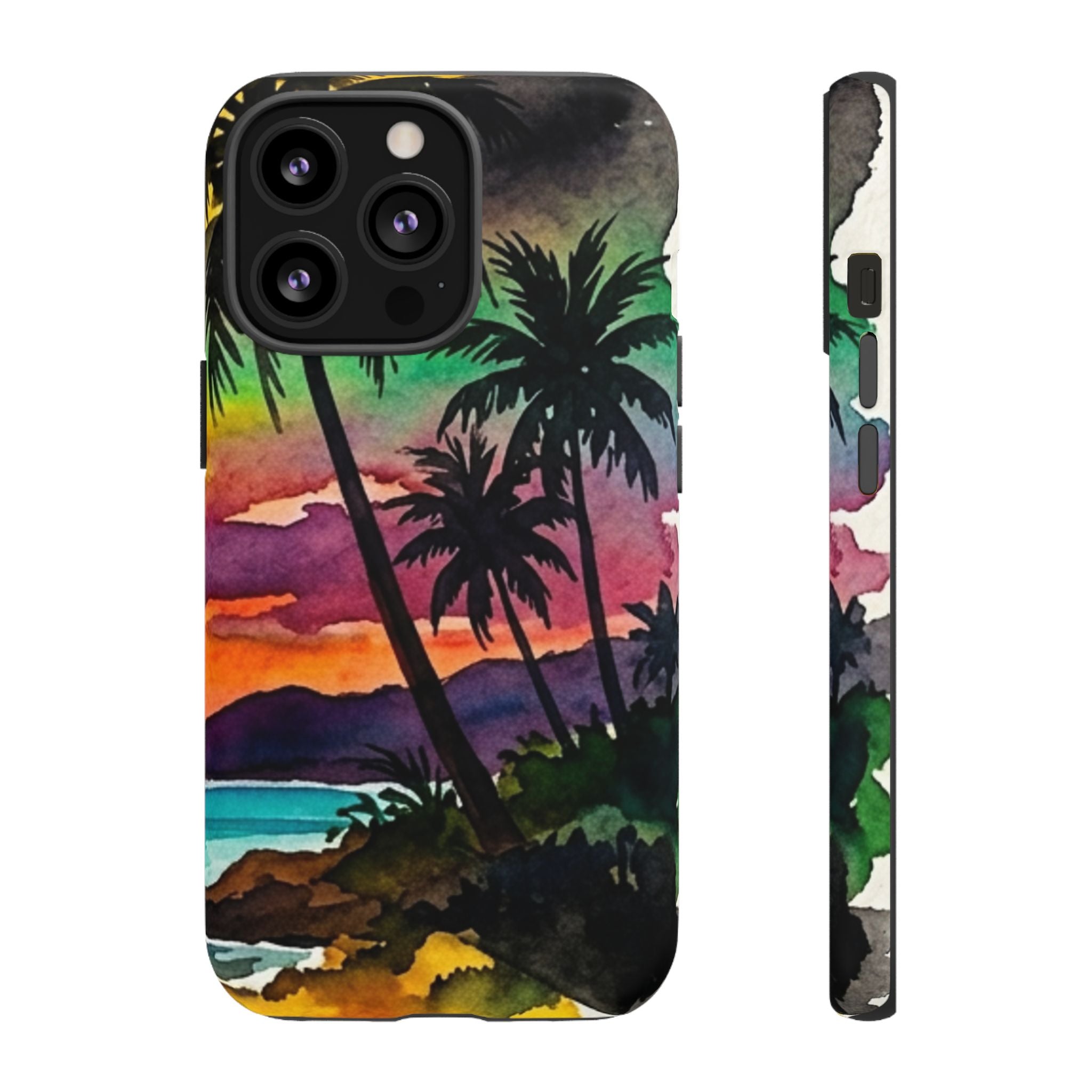 Tropical Sunset Phone Case – Palm Tree Beach Protective Cover