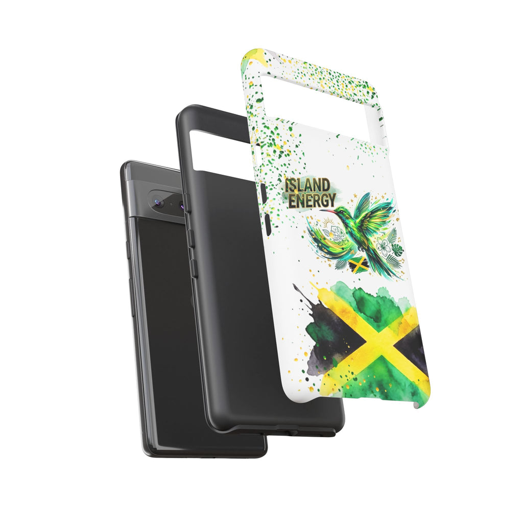 Island Energy Tough Phone Case — Colorful Hummingbird & Tropical Sunset Protective Cover