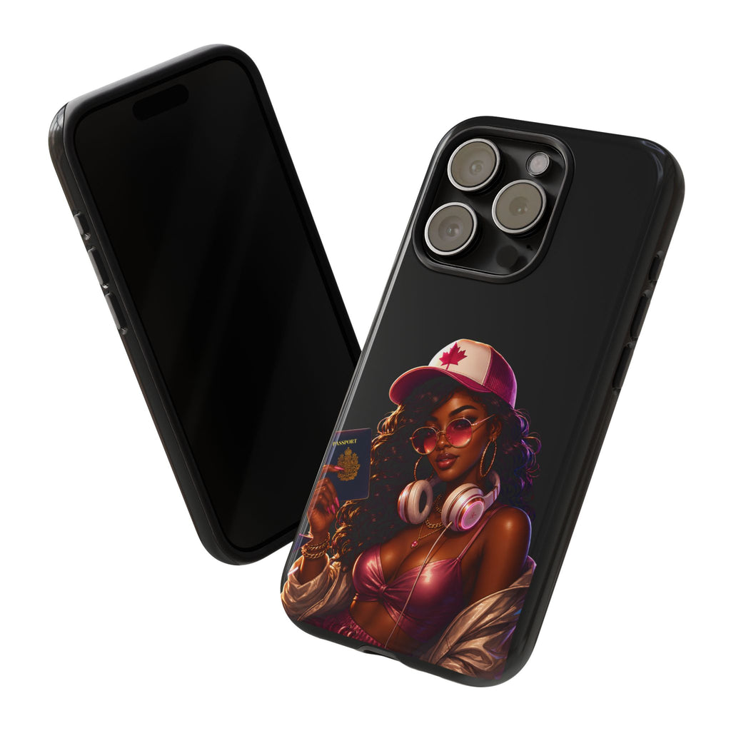 Phone Case — Stylish Urban Woman Design with Maple Cap