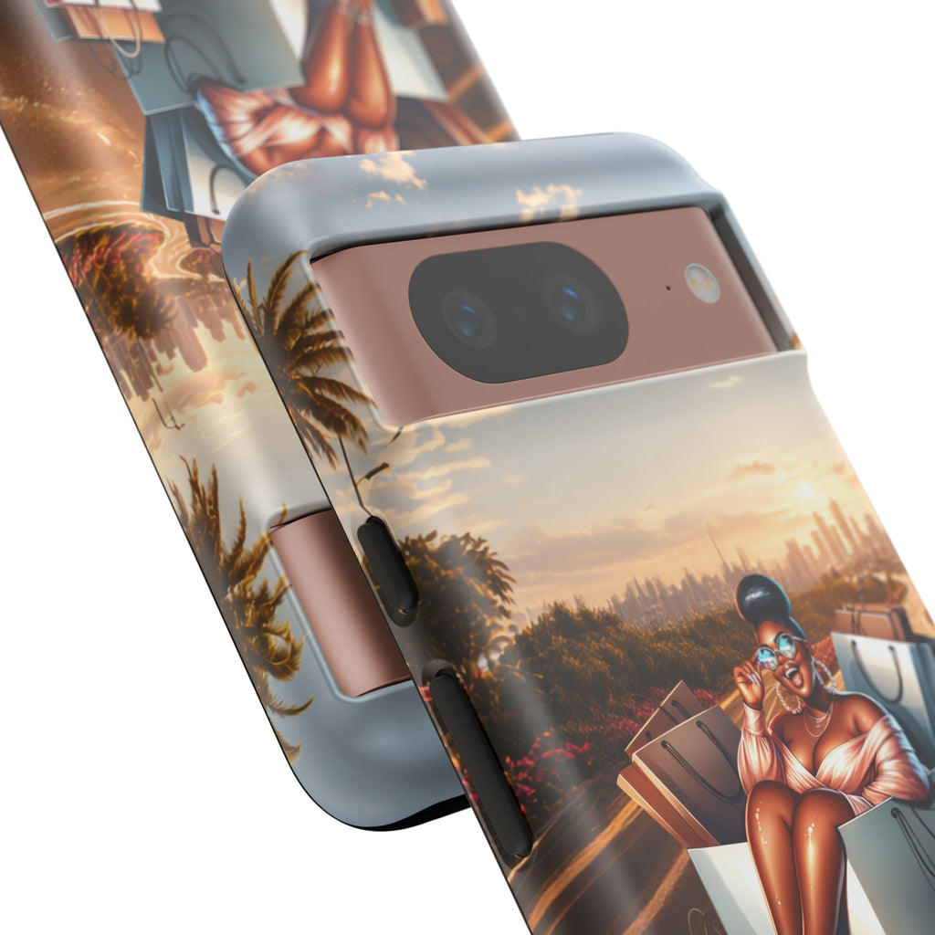 Phone Case — Chic Shopper Illustration on Cloud Background
