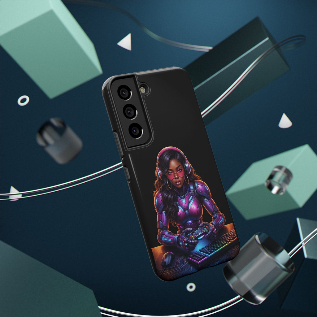 Gamer Girl Cyber Armor Phone Case — Impact‑Resistant Protective Cover