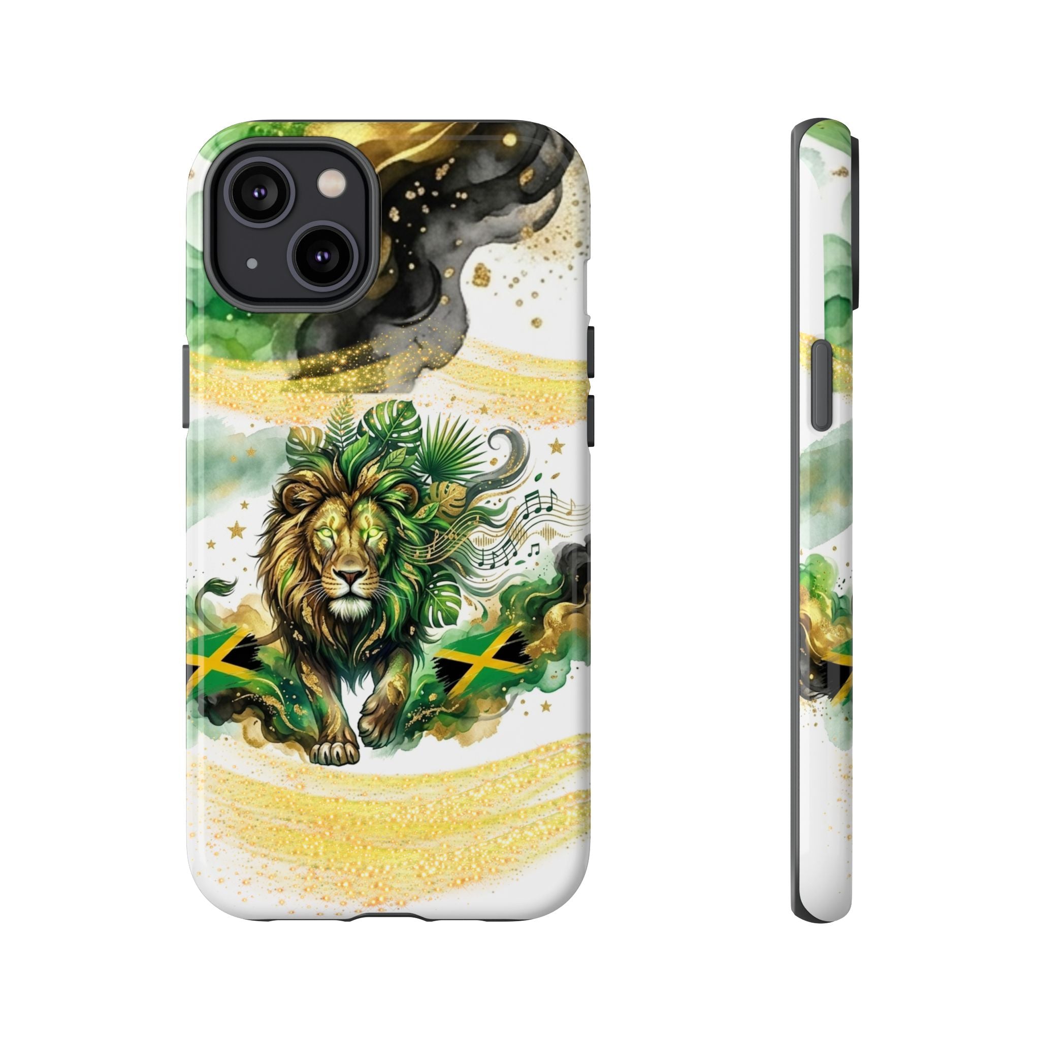Reggae Lion Phone Case — Jamaican Flag Rasta Art Tough Phone Cover