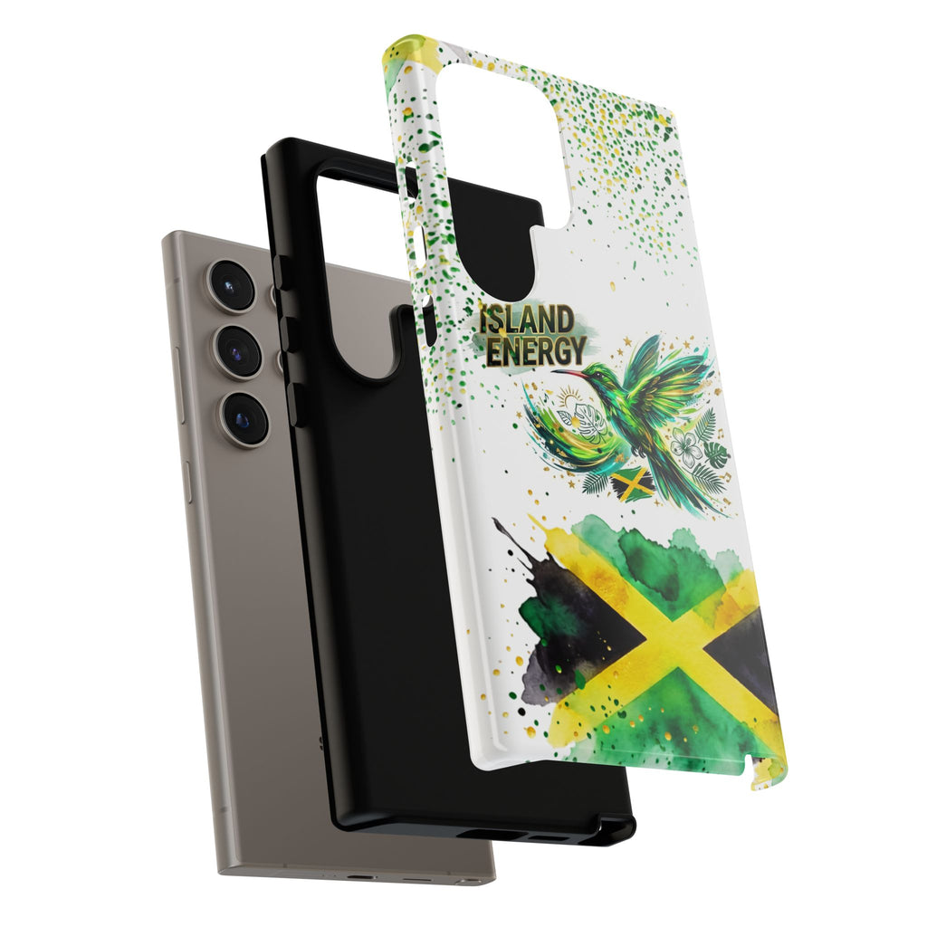 Island Energy Tough Phone Case — Colorful Hummingbird & Tropical Sunset Protective Cover