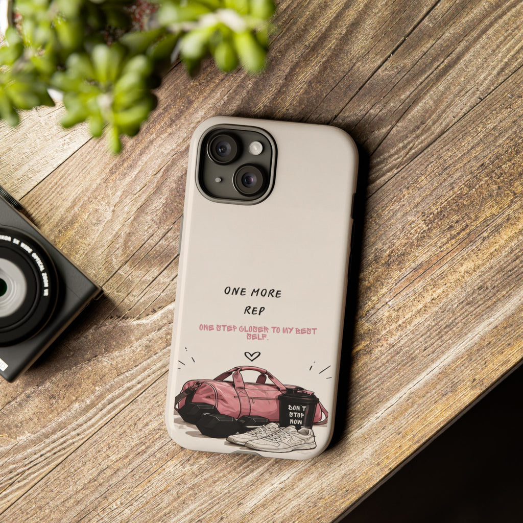 Gym Phone Case — "One More Rep" Workout Duffle & Sneakers Protective Case
