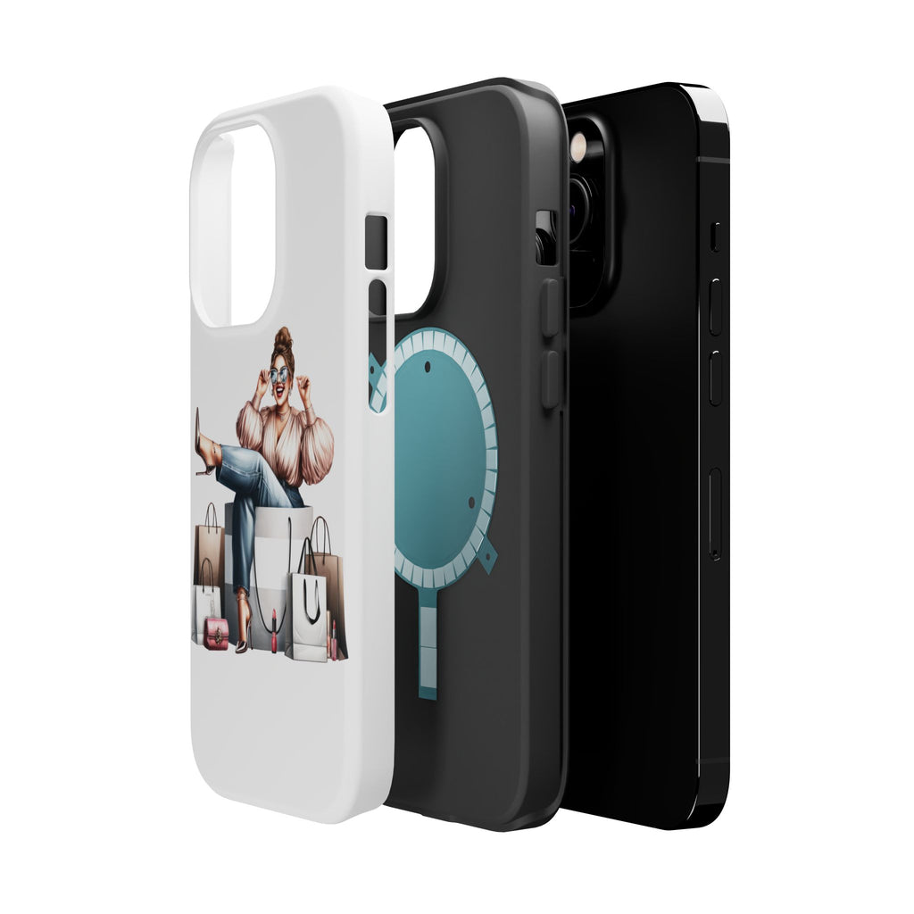 Magnetic Impact-Resistant Case — Luxury Shopper Goddess on Clouds Phone Cover