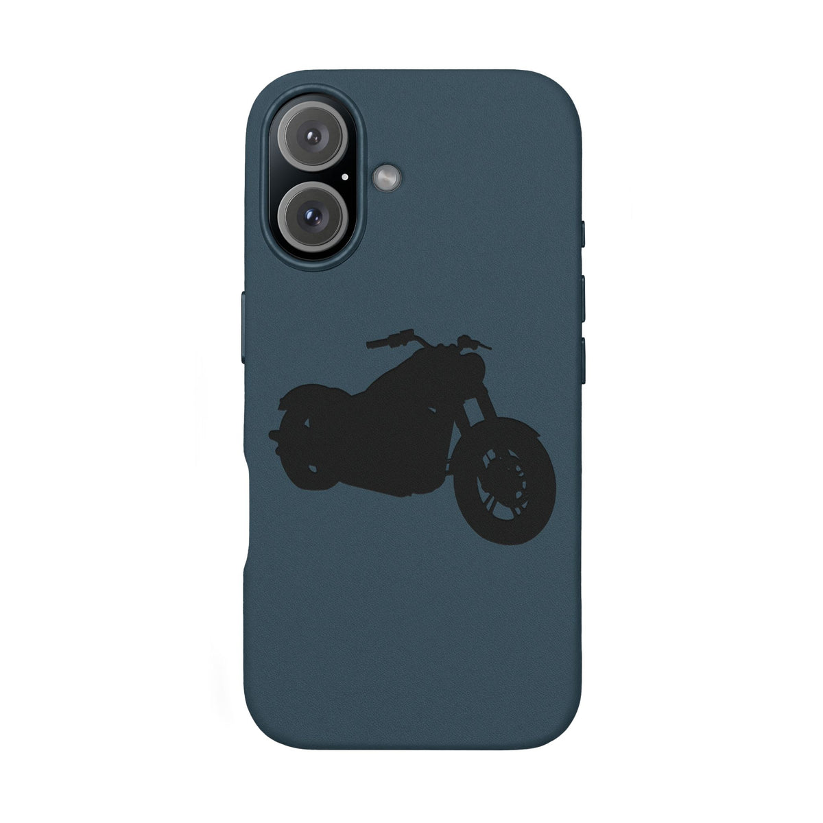 Engraved PU Leather Phone Case — Motorcycle Silhouette