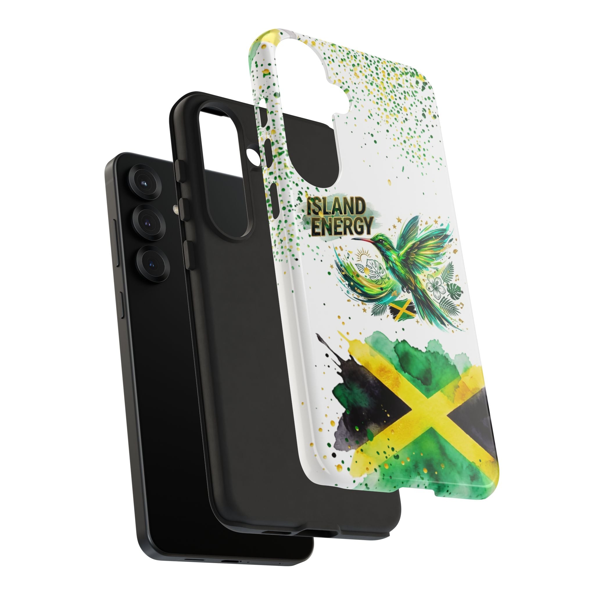 Island Energy Tough Phone Case — Colorful Hummingbird & Tropical Sunset Protective Cover