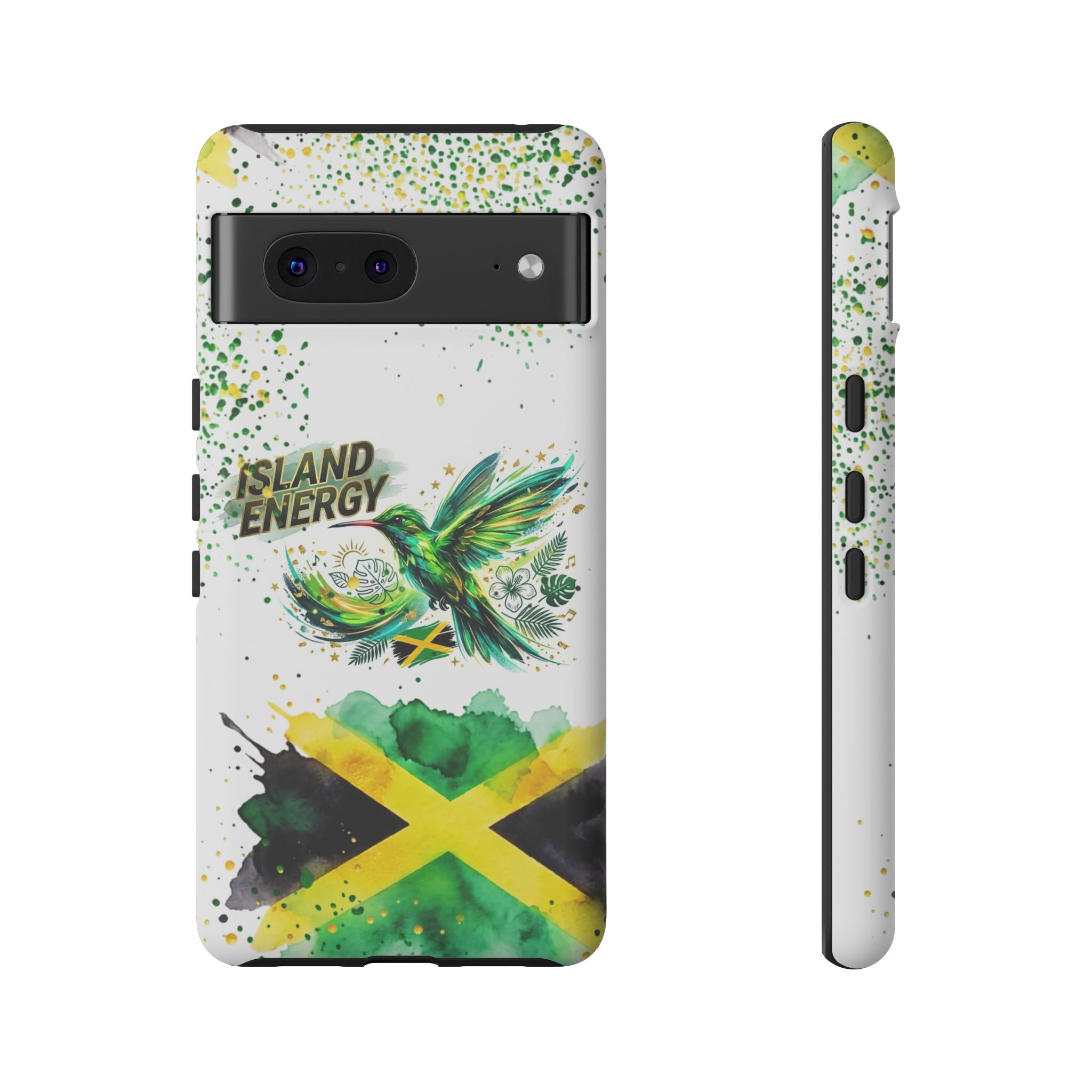 Island Energy Tough Phone Case — Colorful Hummingbird & Tropical Sunset Protective Cover
