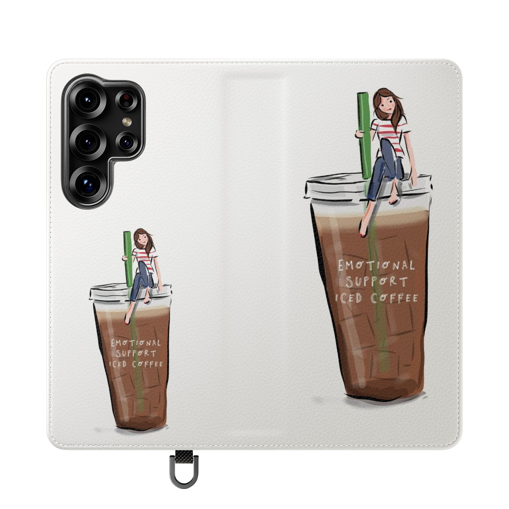 Flip Case — "Emotional Support Iced Coffee" Phone Wallet Case