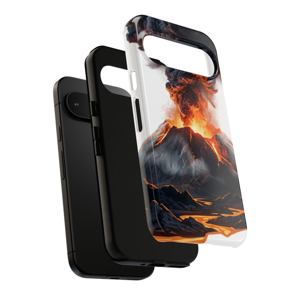 Volcano Eruption Tough Phone Case — Fiery Lava Protective Cover