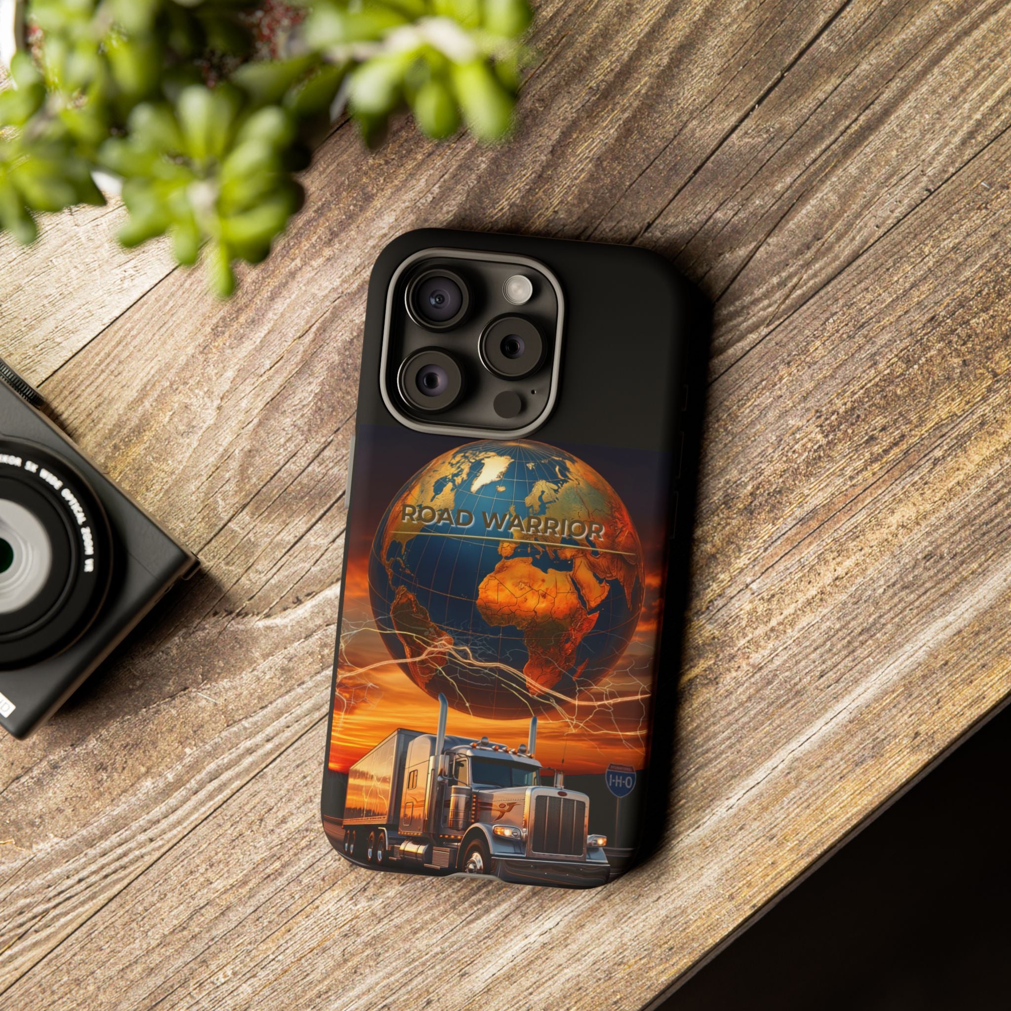 Truck Driver Phone Case — 'Global Road Warrior' Semi Truck Globe Tough Phone Cover