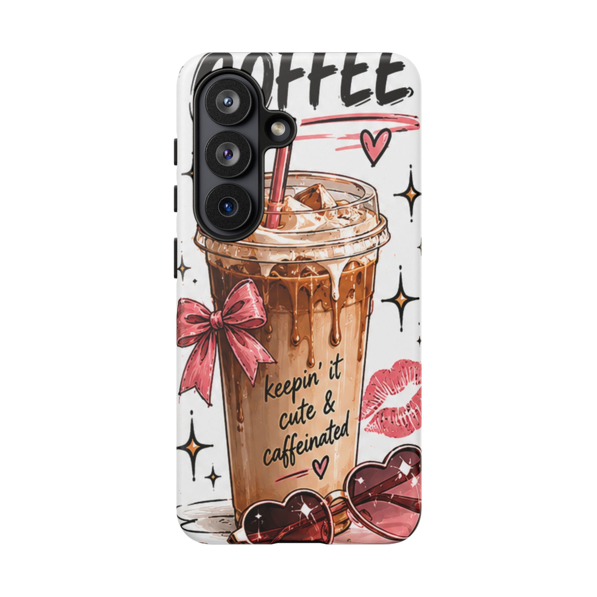 Phone Case — "Keepin' It Cute & Caffeinated" Iced Coffee Design